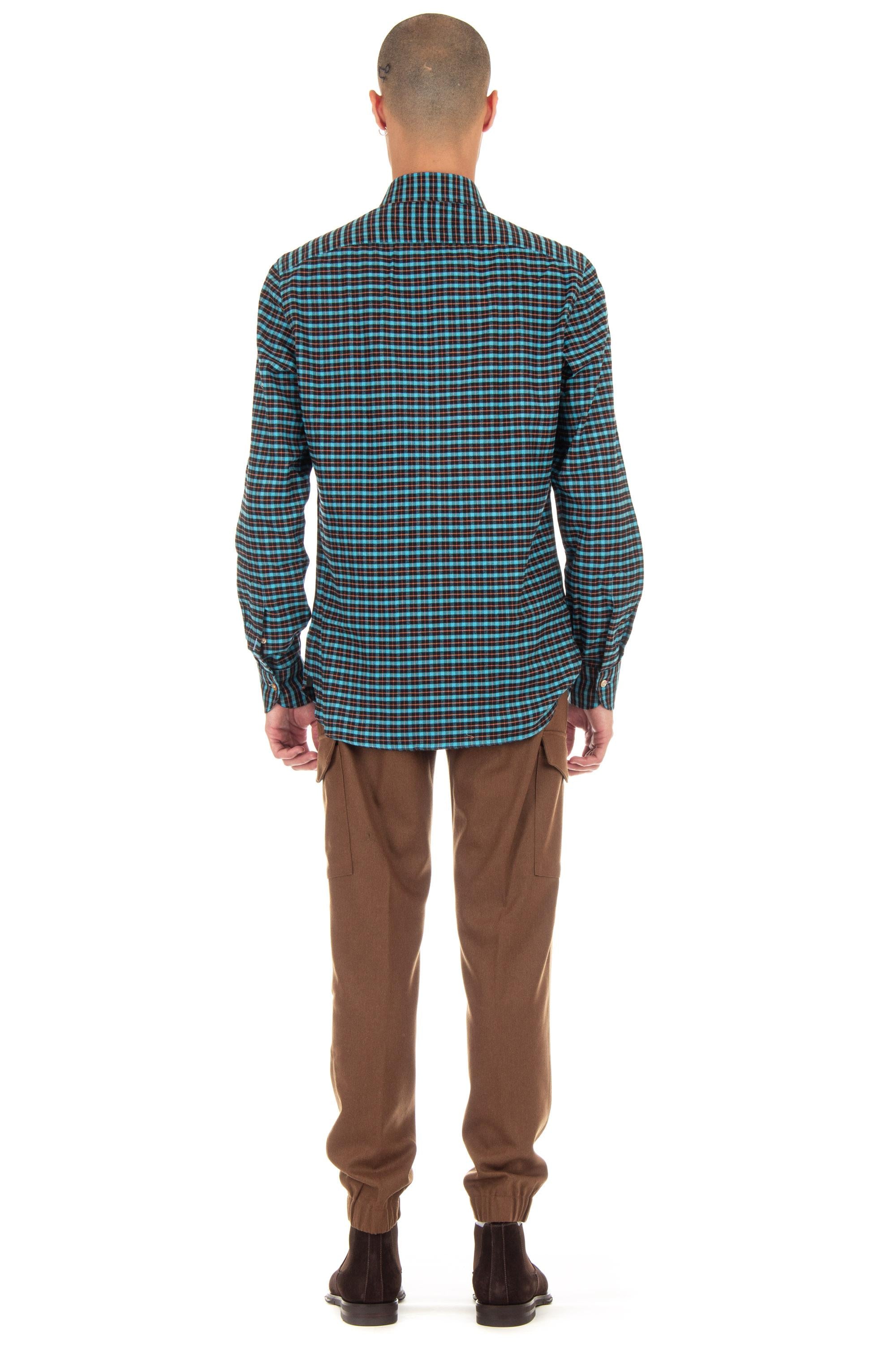 Borriello Camicia in flanella micro quadretto 17038 4