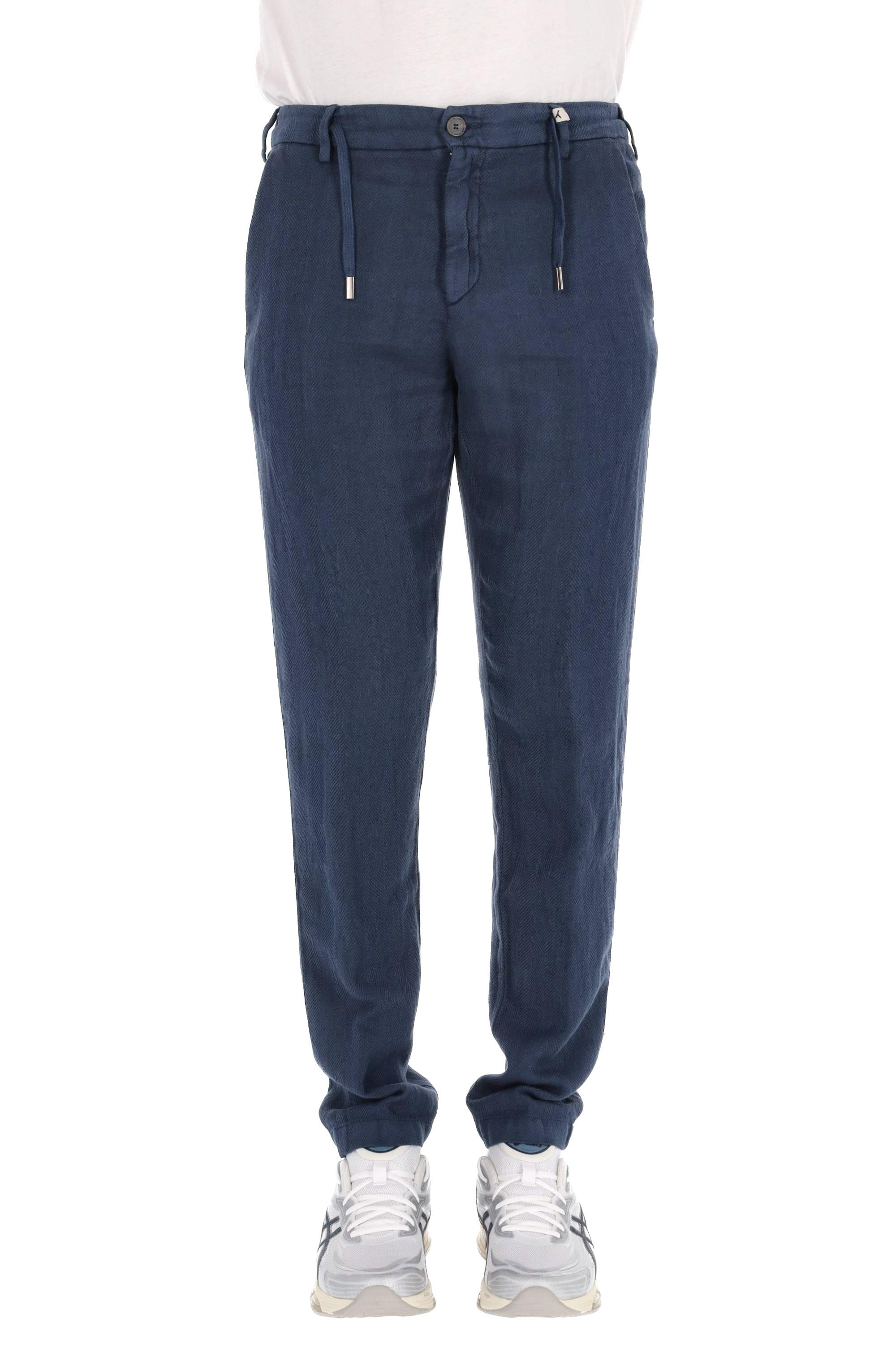 Myths Pantalone a spina di pesce in cotone-lino Apollo 25M12L 78 031