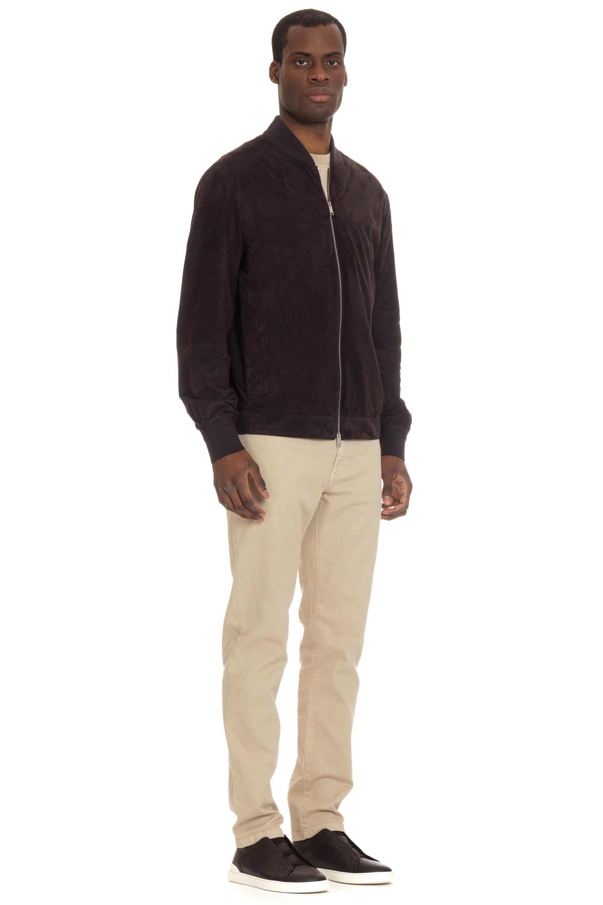 Bomber in camoscio collo baseball UDPVMA7-D169/2 M09 Zegna