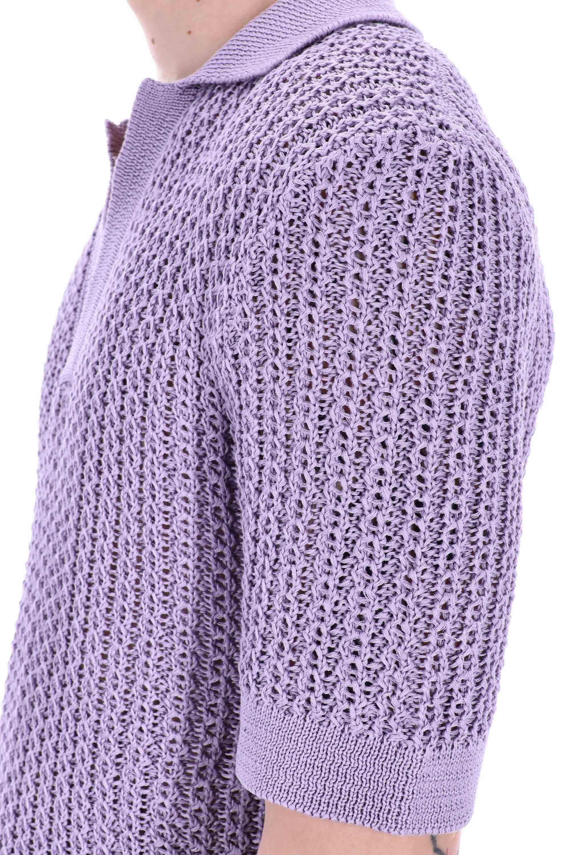 Polo tramata in cotone open collar ASCHER-PWE25-02 LILLA Tagliatore