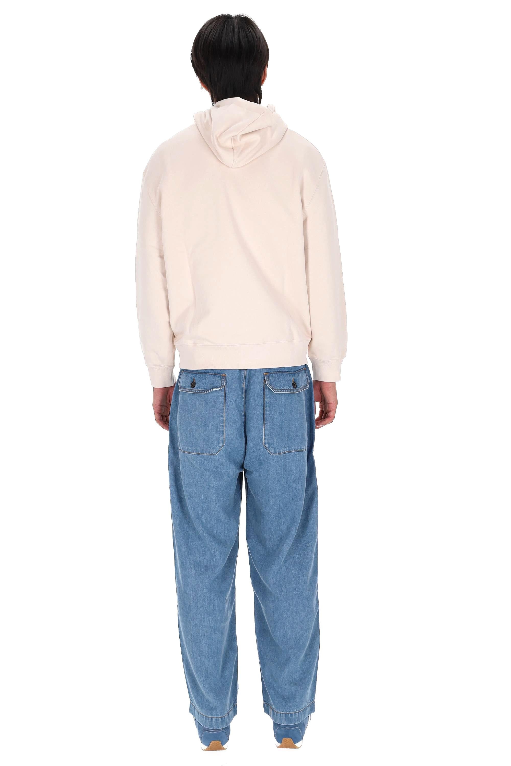 Maison Kitsuné Felpa con cappuccio in cotone regular fit con volpe grigia PM00703KM0341 LILAC POWDER