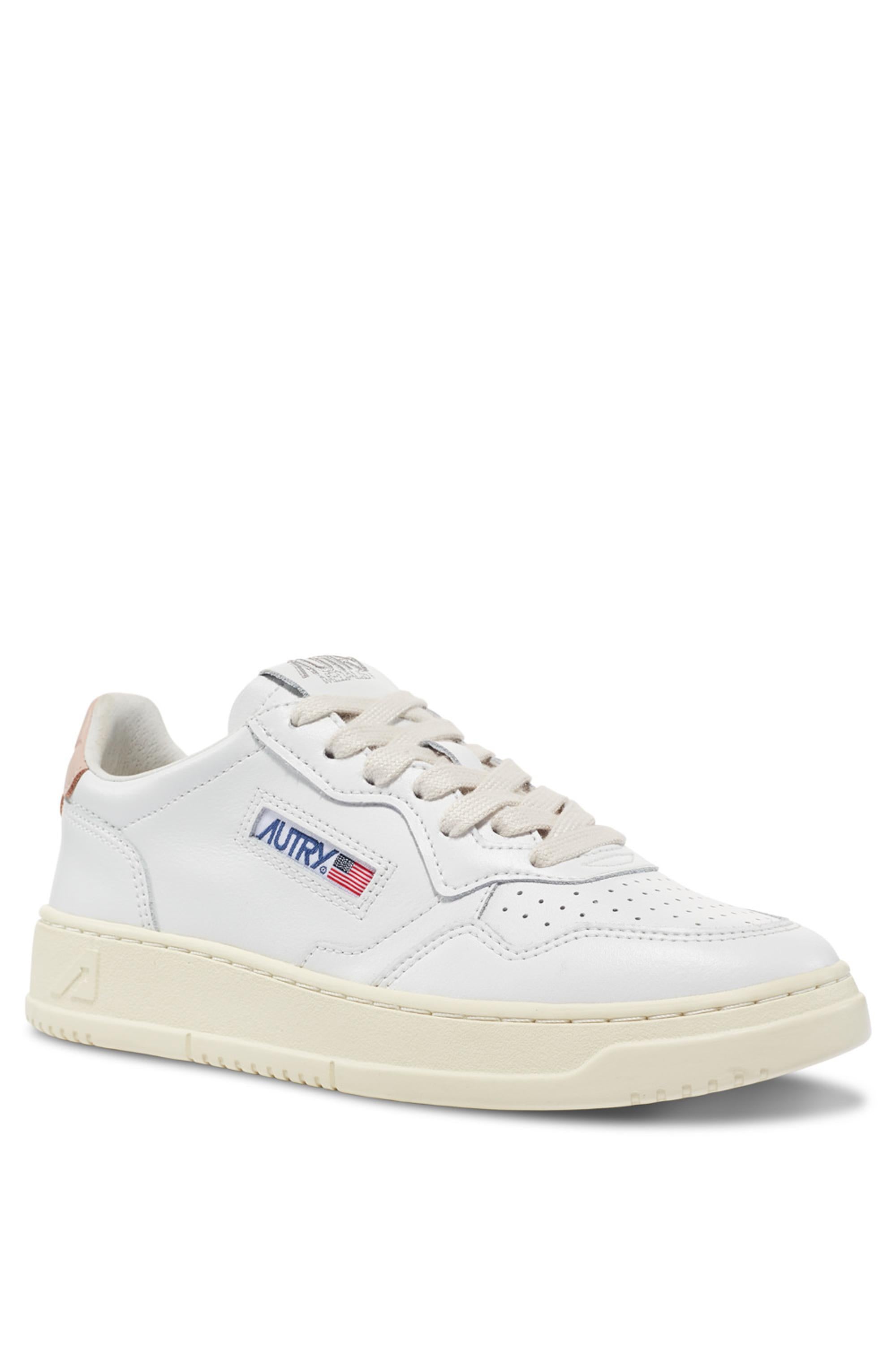 Autry Sneaker Medalist donna in pelle talloncino rosa AULW LL16/2 WHT/PINK