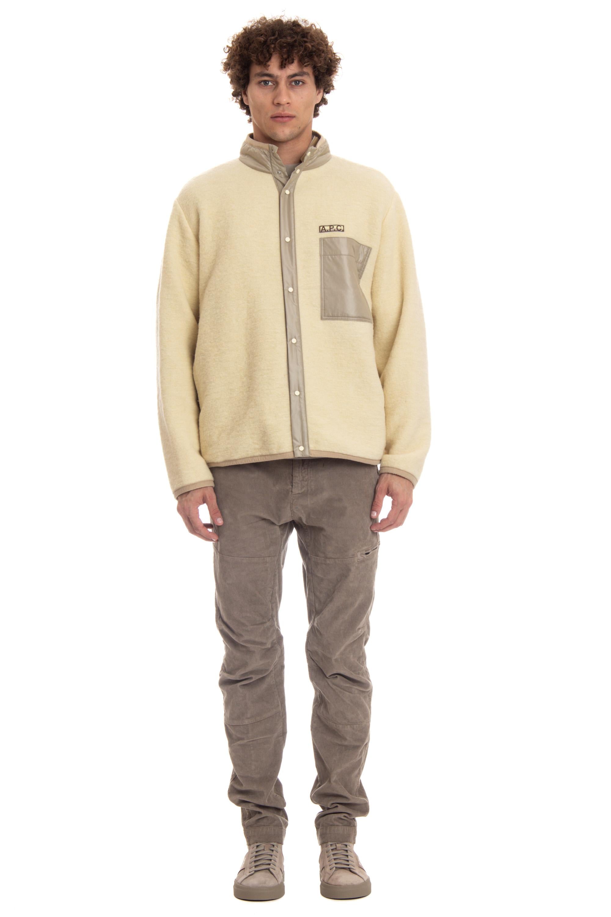 A.P.C. Blouson in pile di lana vergine mod. Ewan WVBCA-M02855 DAB LIGHT YELLOW