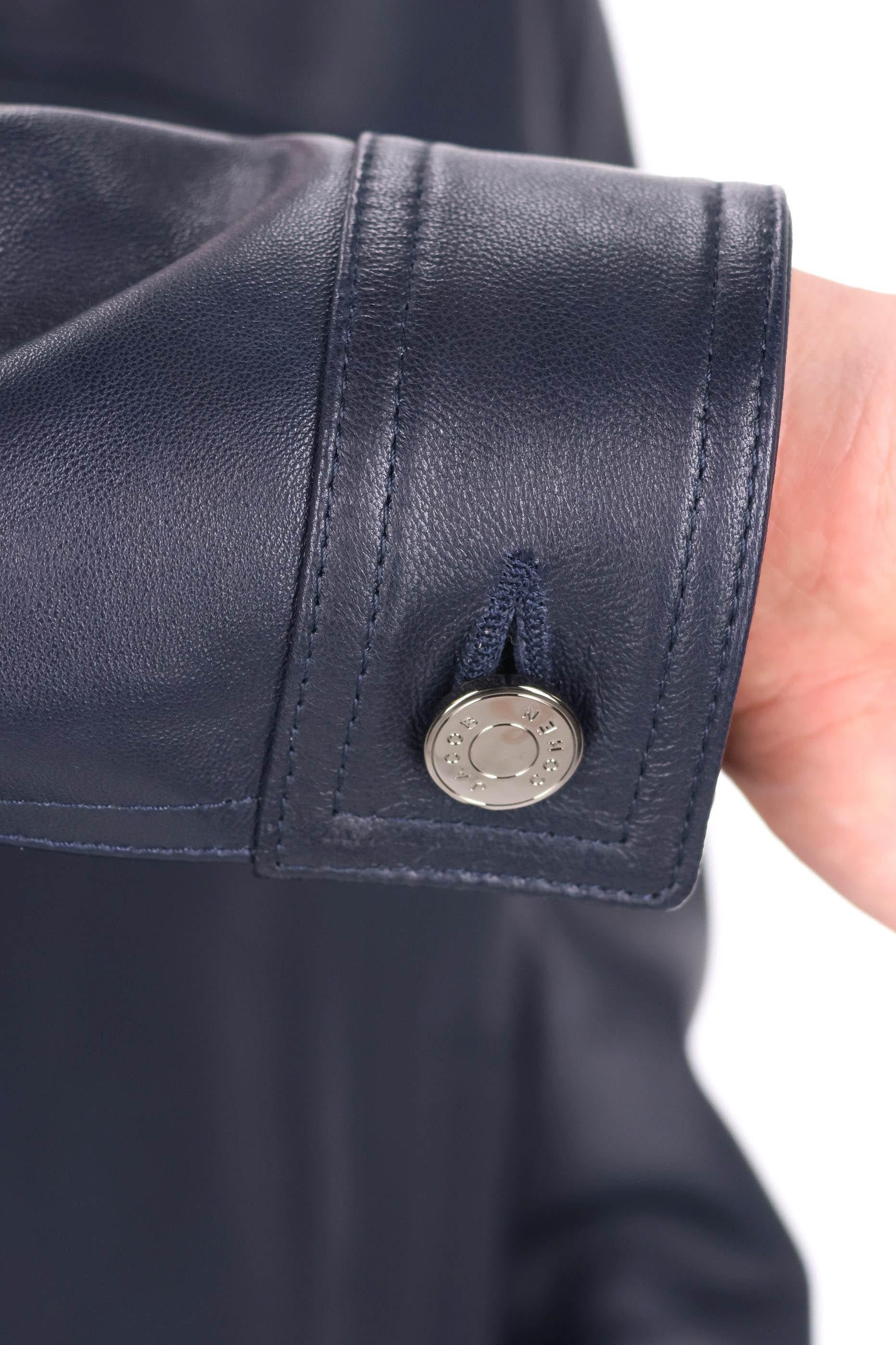 Jacob Cohen Giubbino trucker in pelle nappa guanteria H0079-080-D1392 Y99