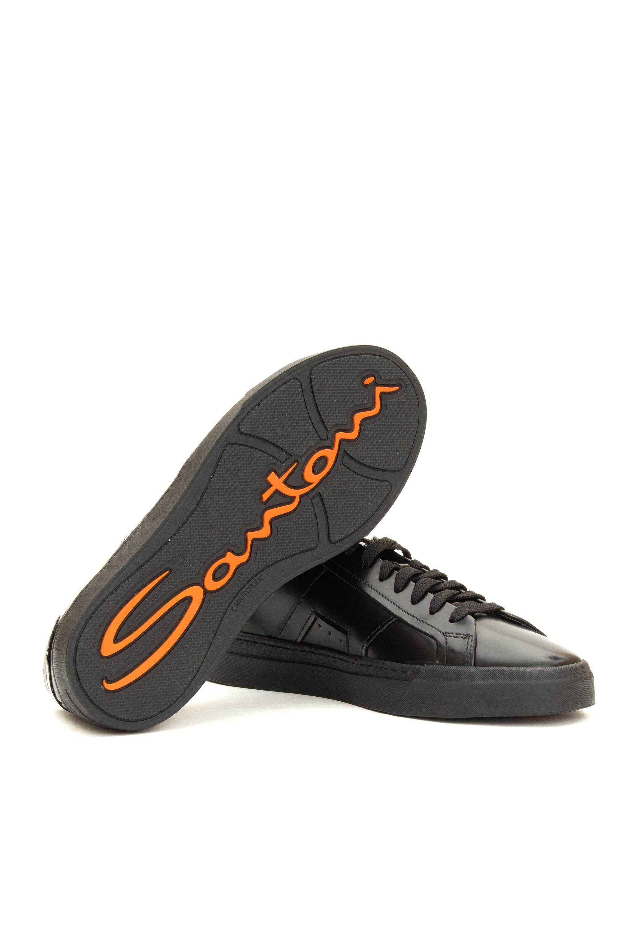 Sneaker Double Buckle in pelle di vitello spazzolato MBGT21779NEORPHB N01 Santoni
