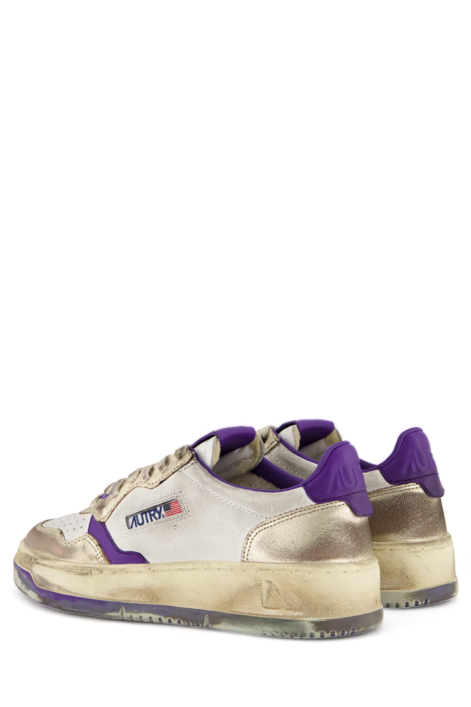 Sneaker donna super vintage in pelle AVLW NF06 PRSMVI/PLTM Autry