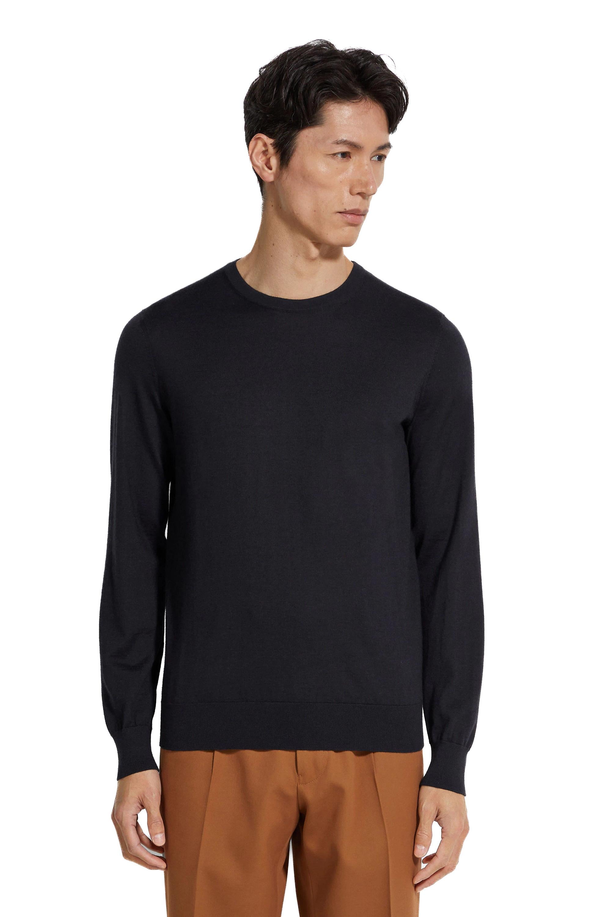 Zegna Maglia girocollo in cashmere-seta E8J00-110 B98