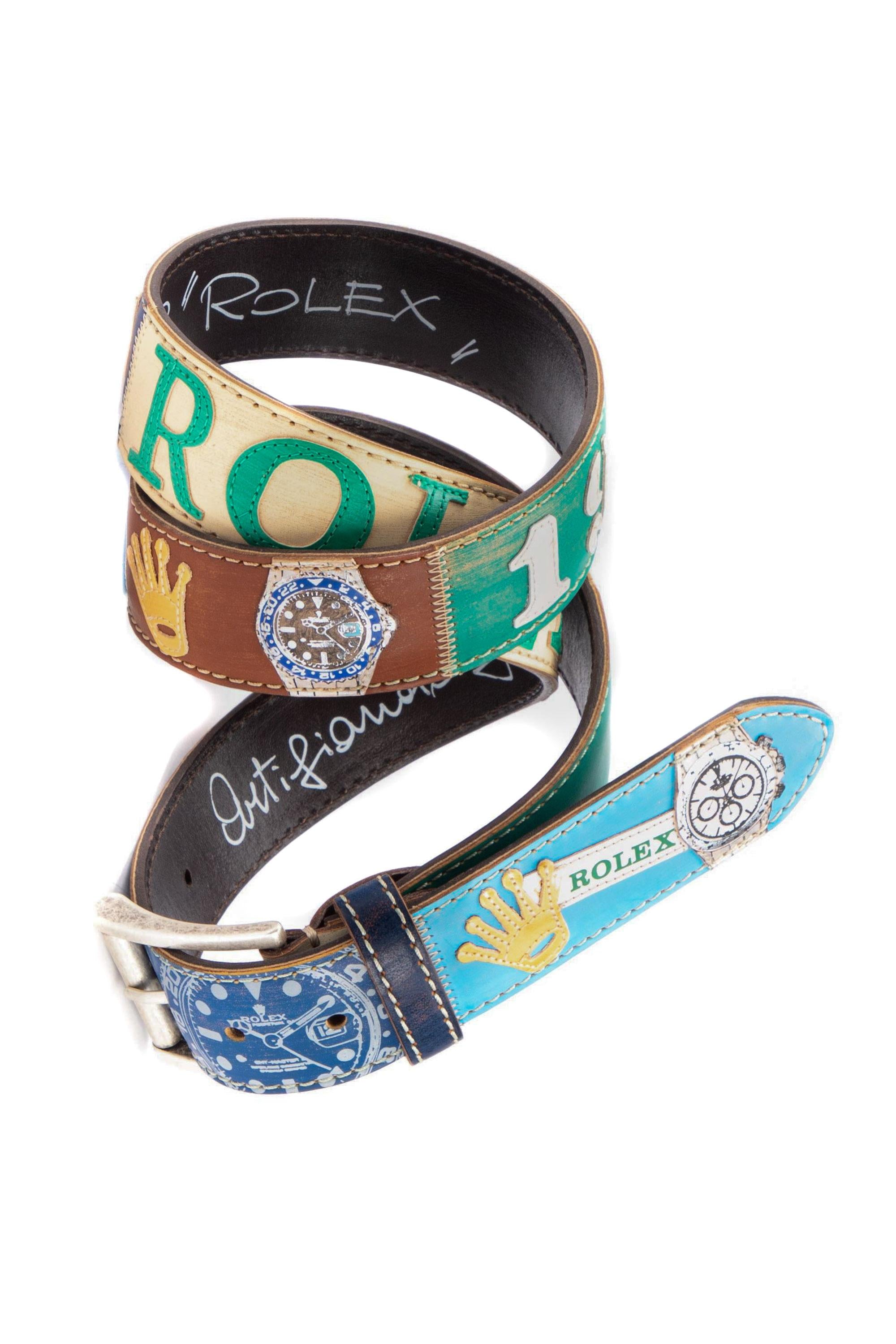 Artigianato Italiano Cintura artigianale in pelle "Rolex" ROLEX 01