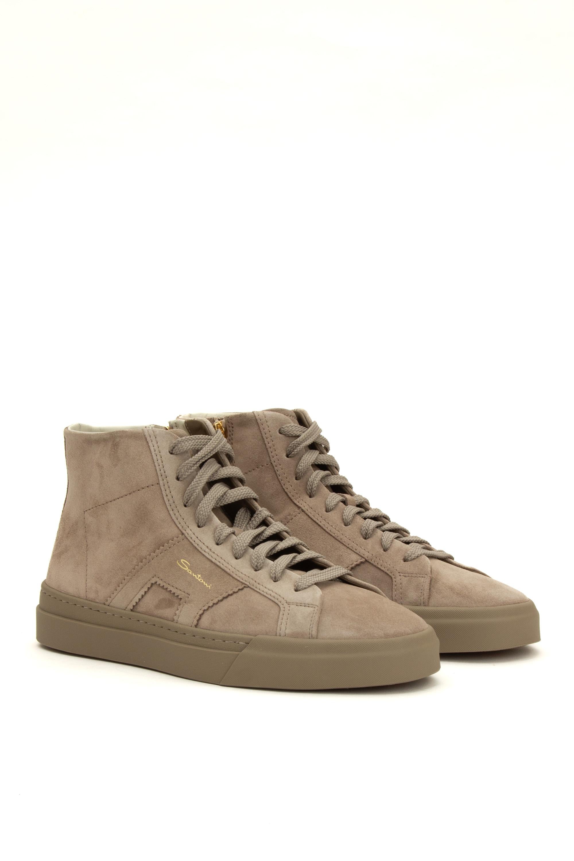 Santoni Sneaker mid top in camoscio Double Buckle MBGT21933ARDGSEY M45