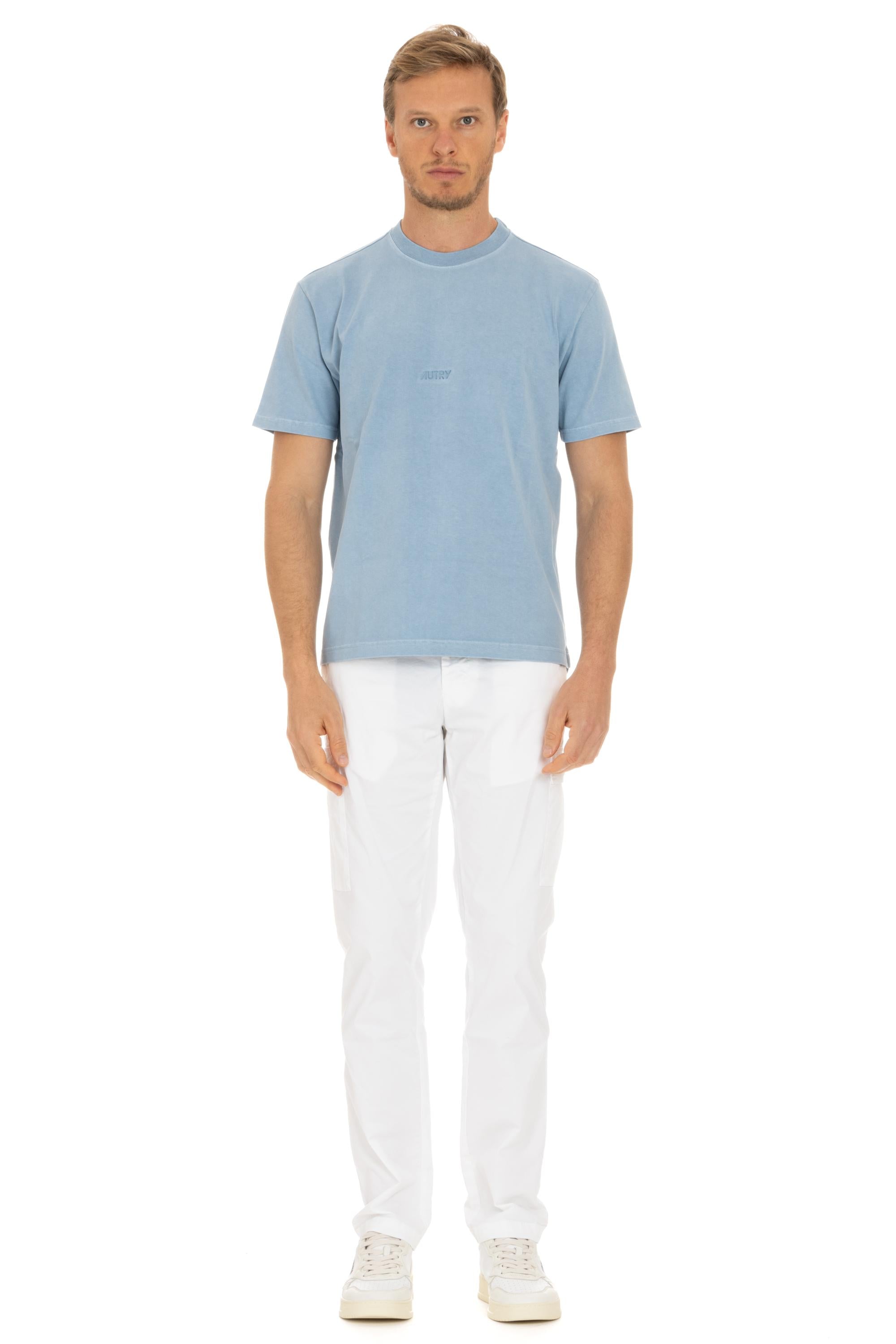 Autry T-shirt in cotone con logo centrale TSPM 578A BLUE