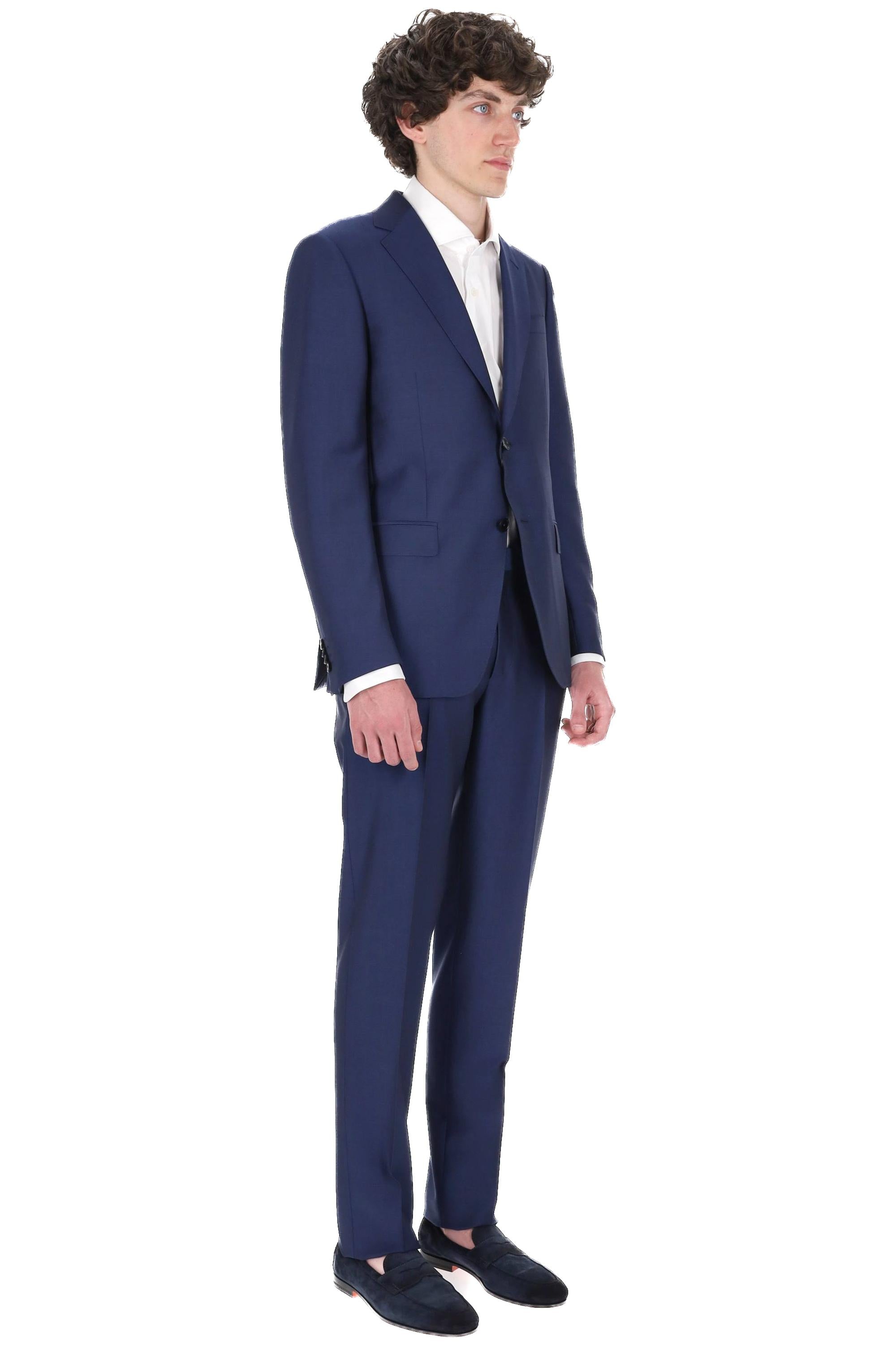 Zegna Abito in lana-mohair drop 7 317705A3-28QCGN 7R