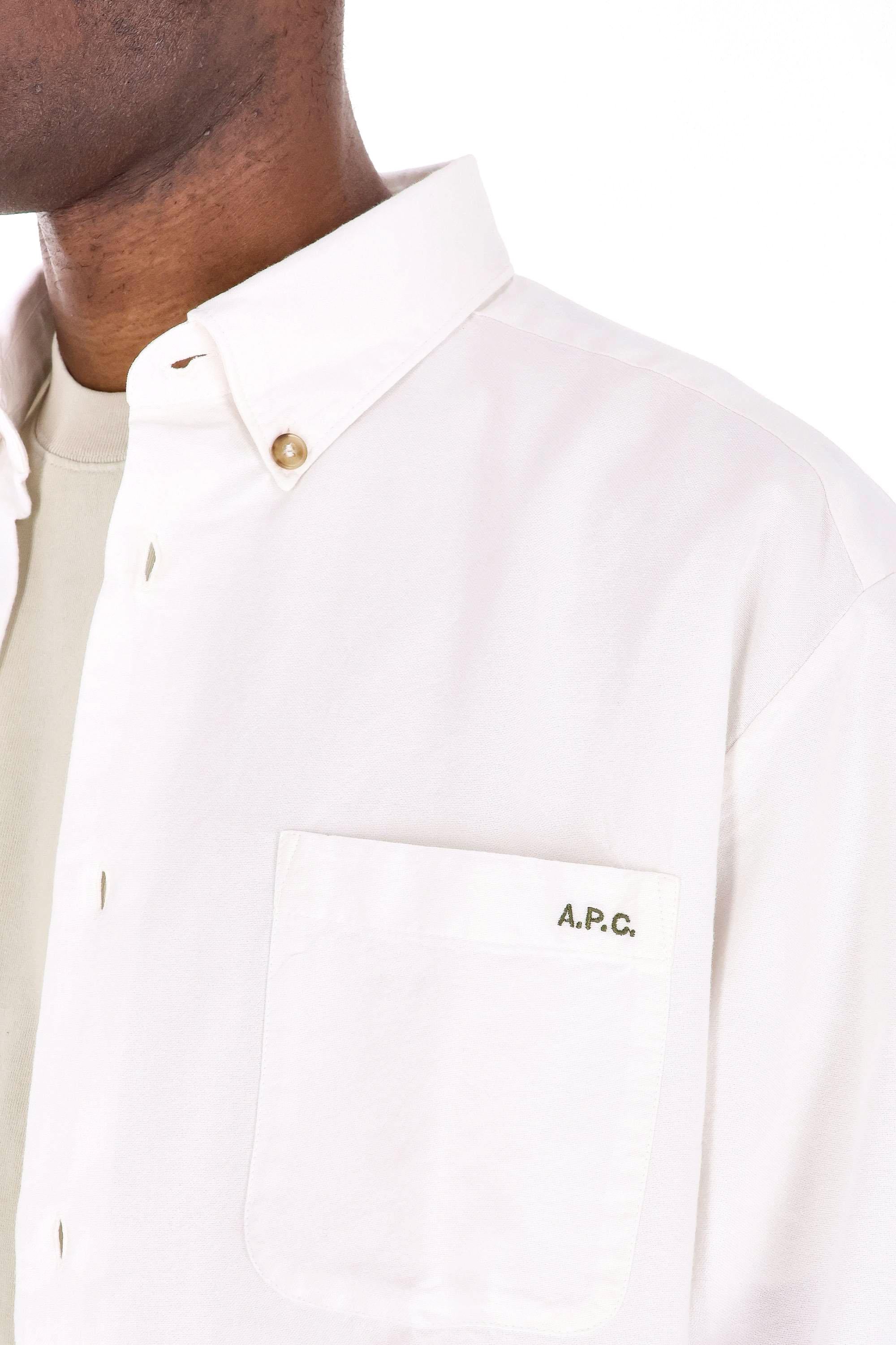 A.P.C. Camicia in piquet di cotone con taschino Relax fit COHAH-H12599/2 AAC