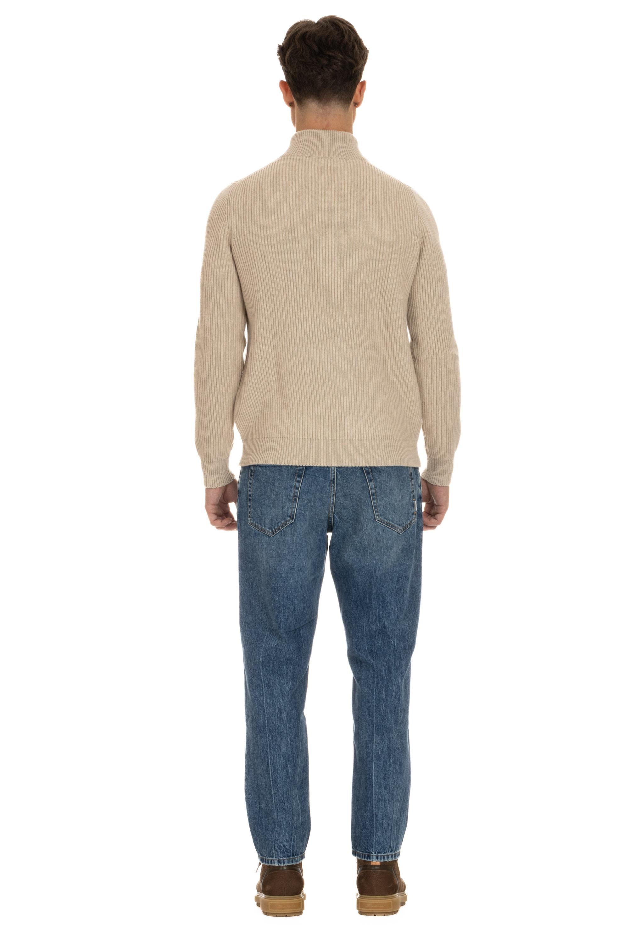 Maglia full zip in baby cashmere modello Ares ARES-BC NATURALE Moorer