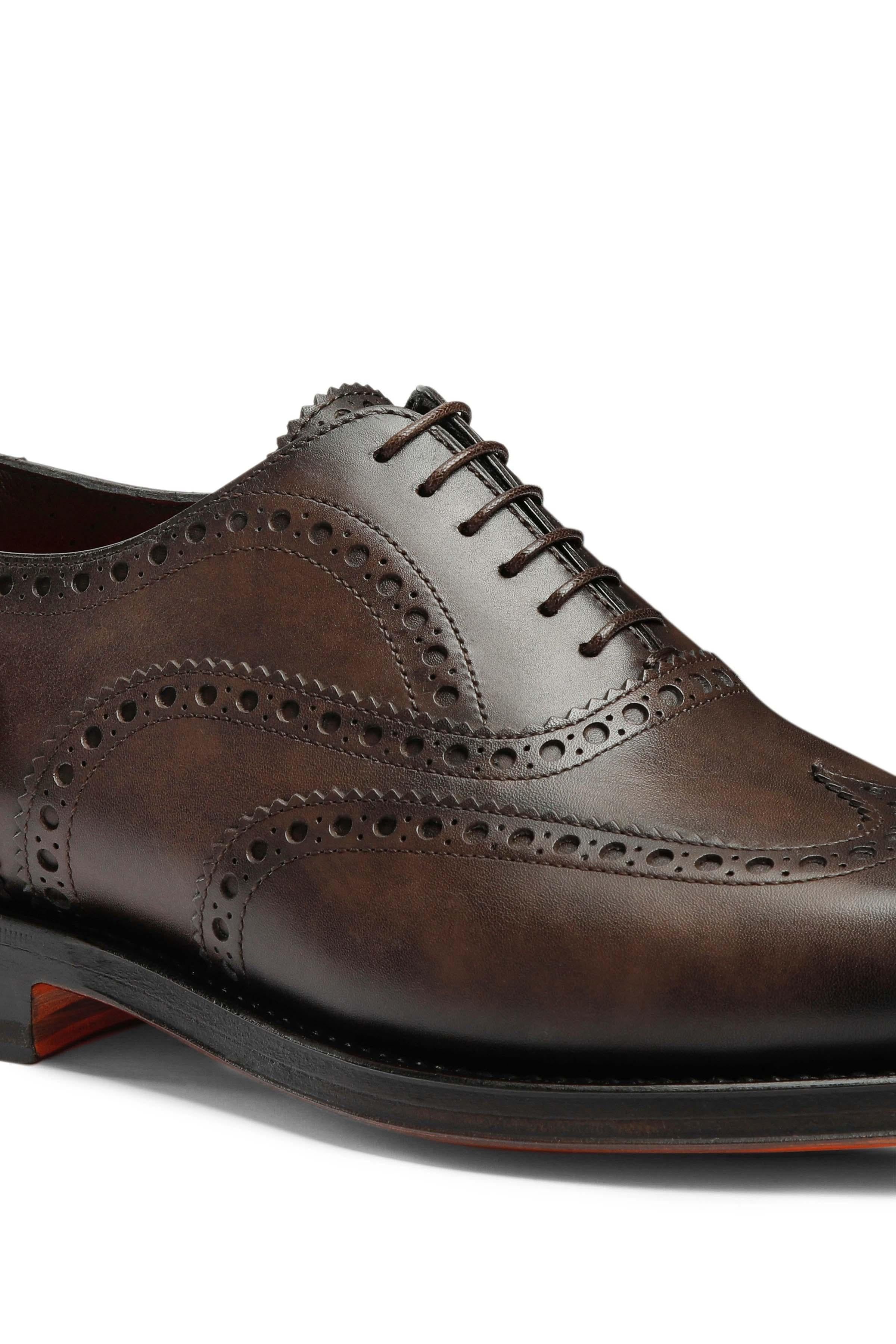 Santoni Scarpa oxford brogue Goodyear in pelle mod. Enrico MCCO17836PD5HOBR/2 T53