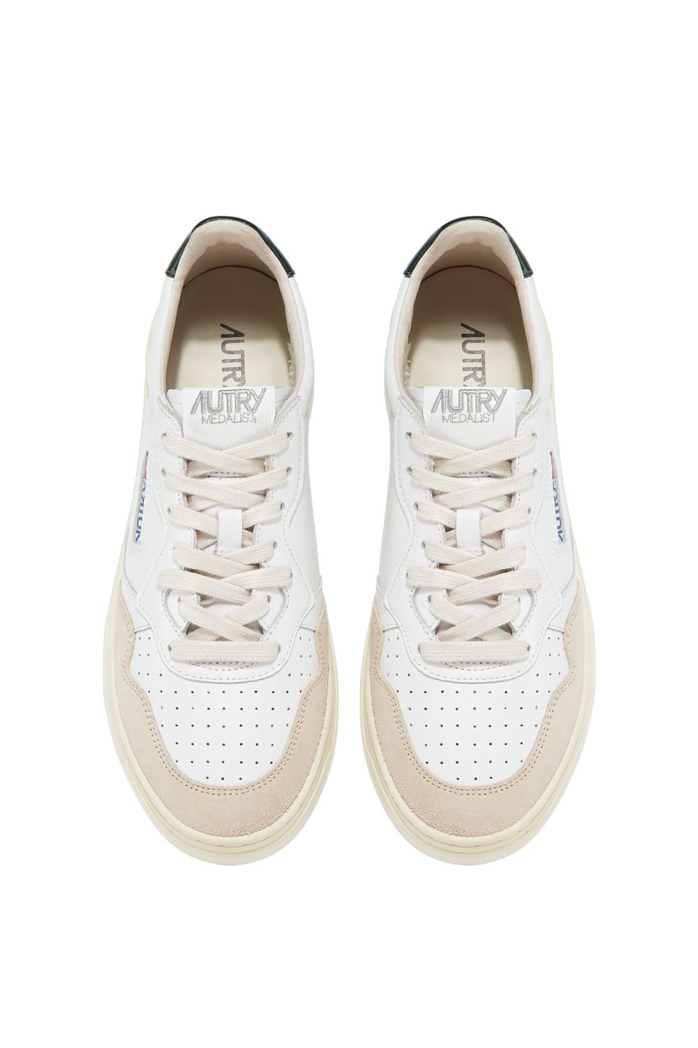 Autry Sneaker Medalist bimateriale talloncino verde AULM LS56 WHT/MOUNT