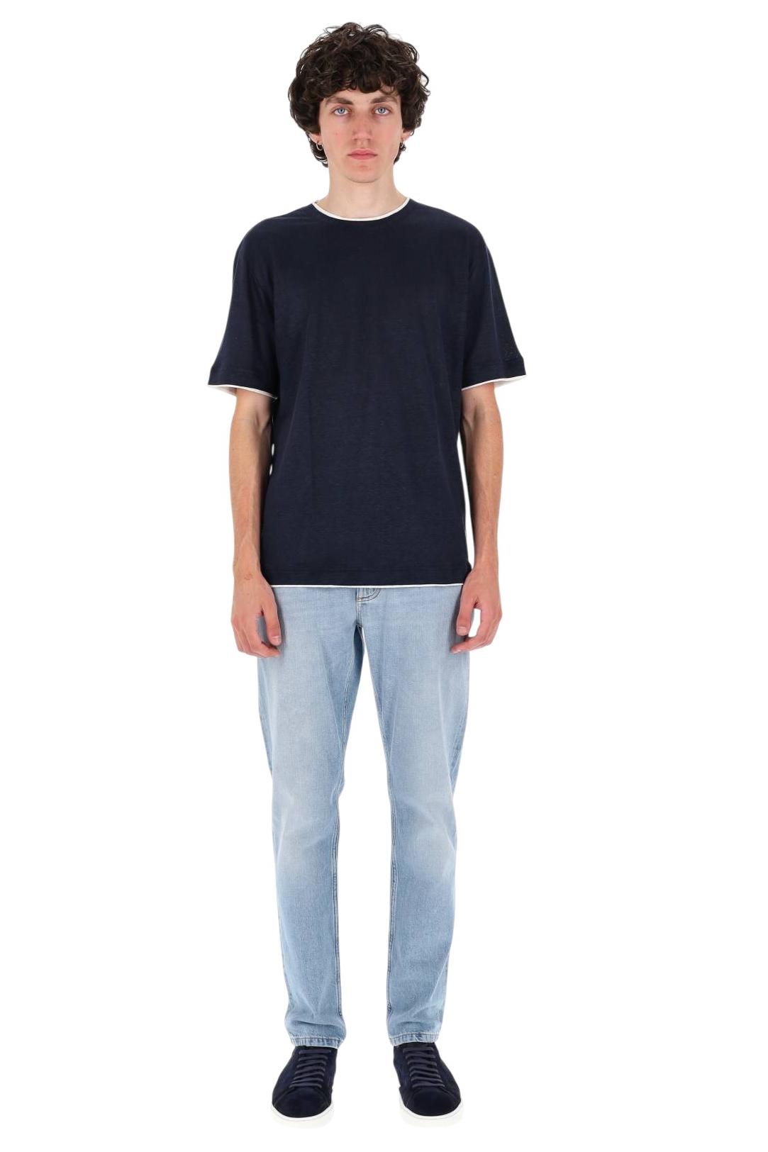 Eleventy T-shirt in jersey di lino con doppi bordi M75TSHM07 TES0M241/2 11-01