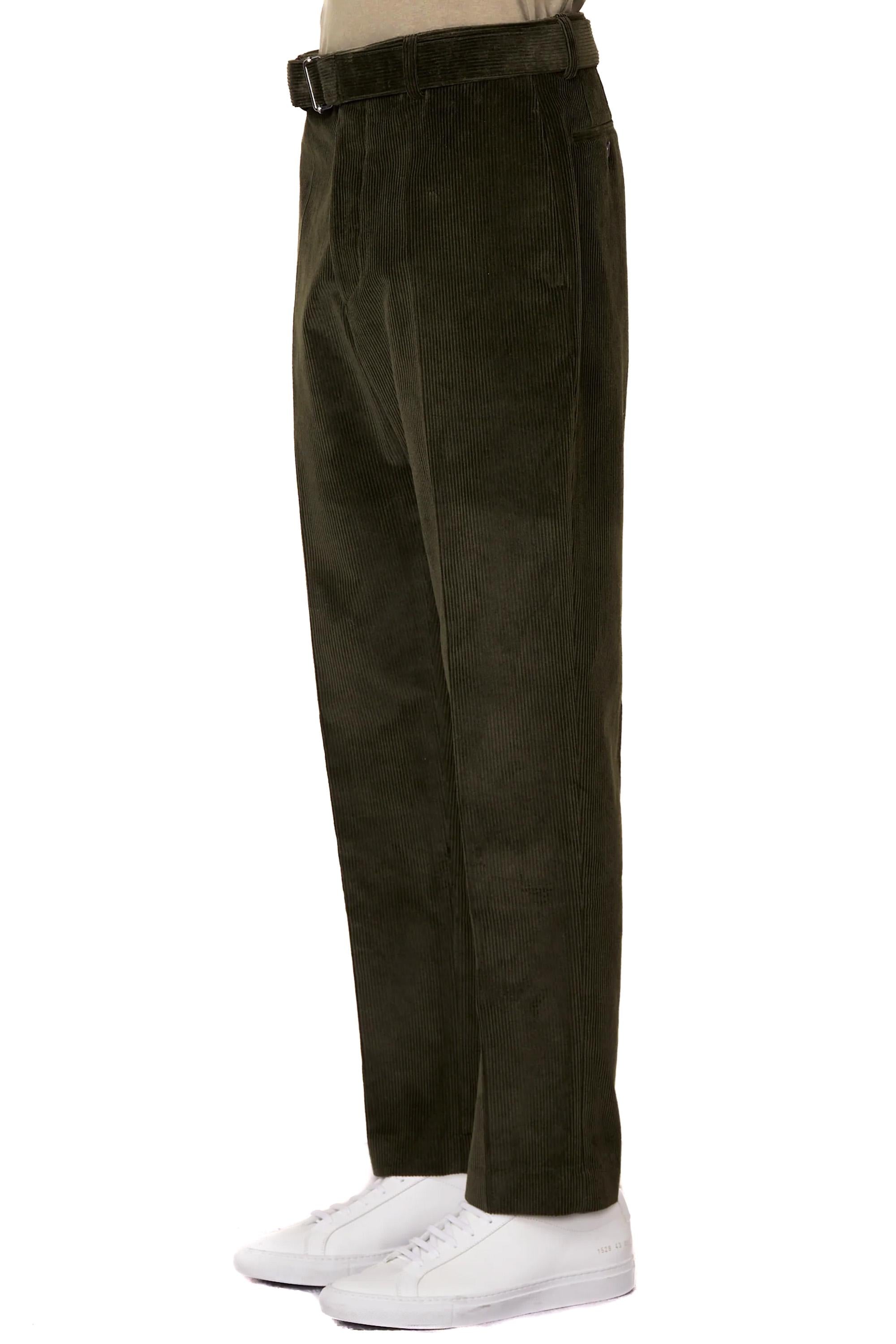 Officine Générale Pantalone in velluto a coste mod. Hoche MTLG488 DARK LICHENE