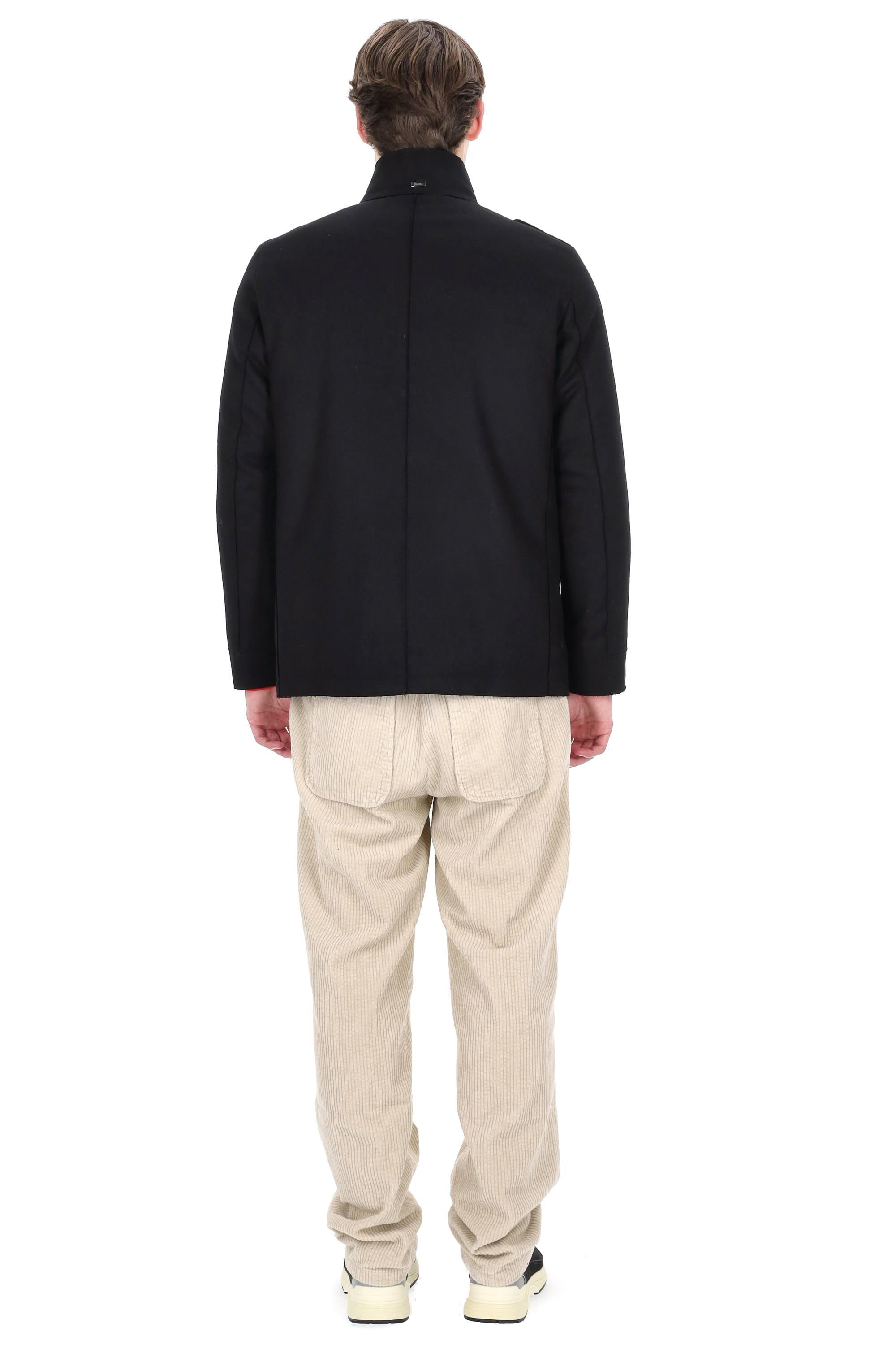 Herno Giubbotto doppiopetto in jersey di lana imbottito in piuma PC000148U-33455 9300