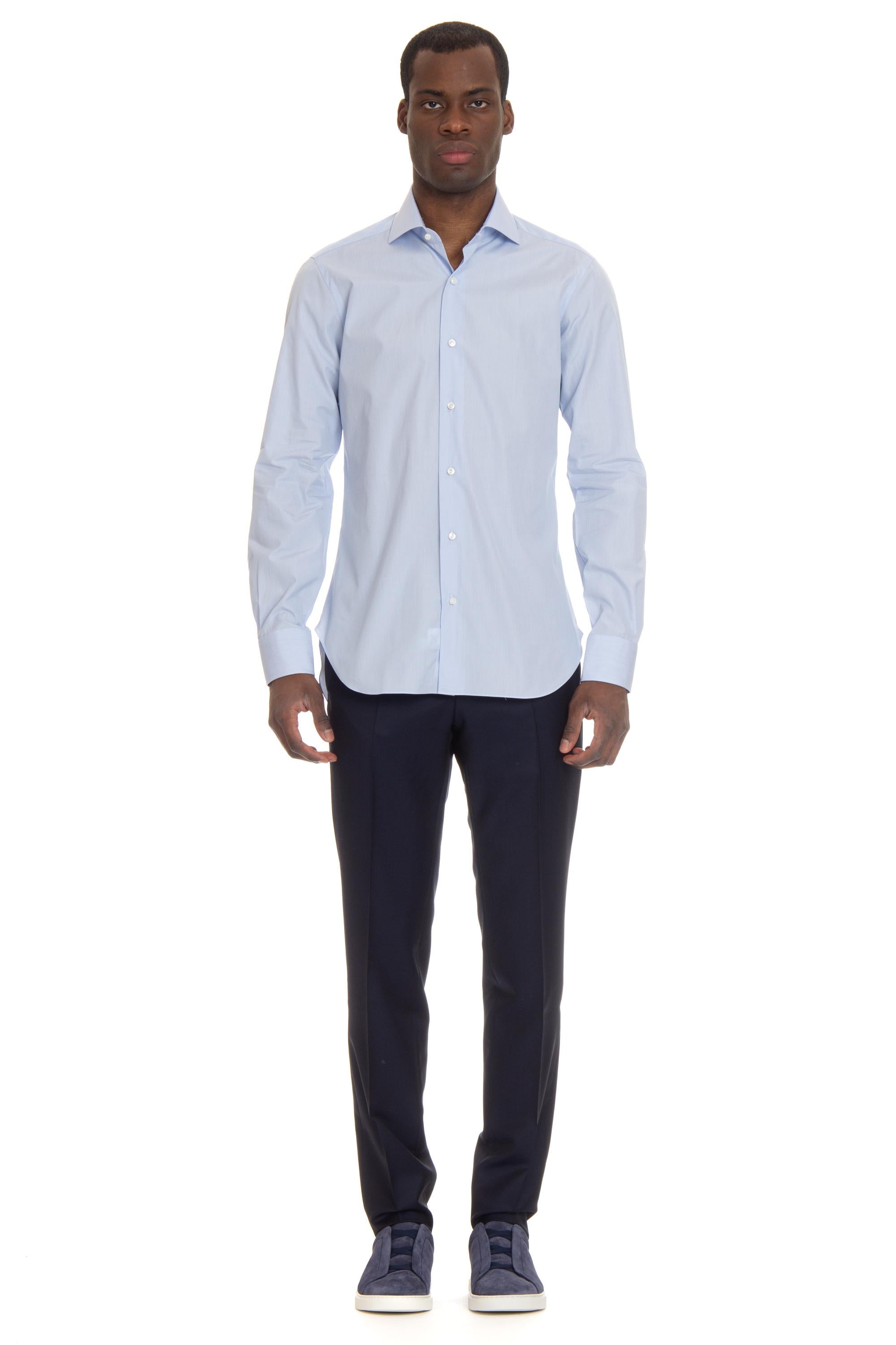Barba Camicia bacchettata in popeline stretch Etichetta Nera I1U13P0140114.U 0001
