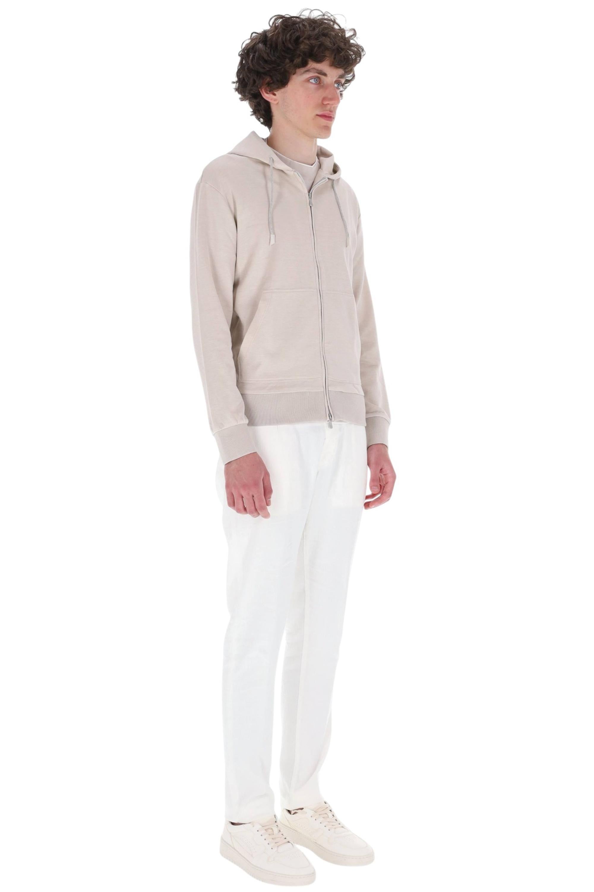 Eleventy Felpa con cappuccio in seta-cotone M75FELK23 TES0K034 02