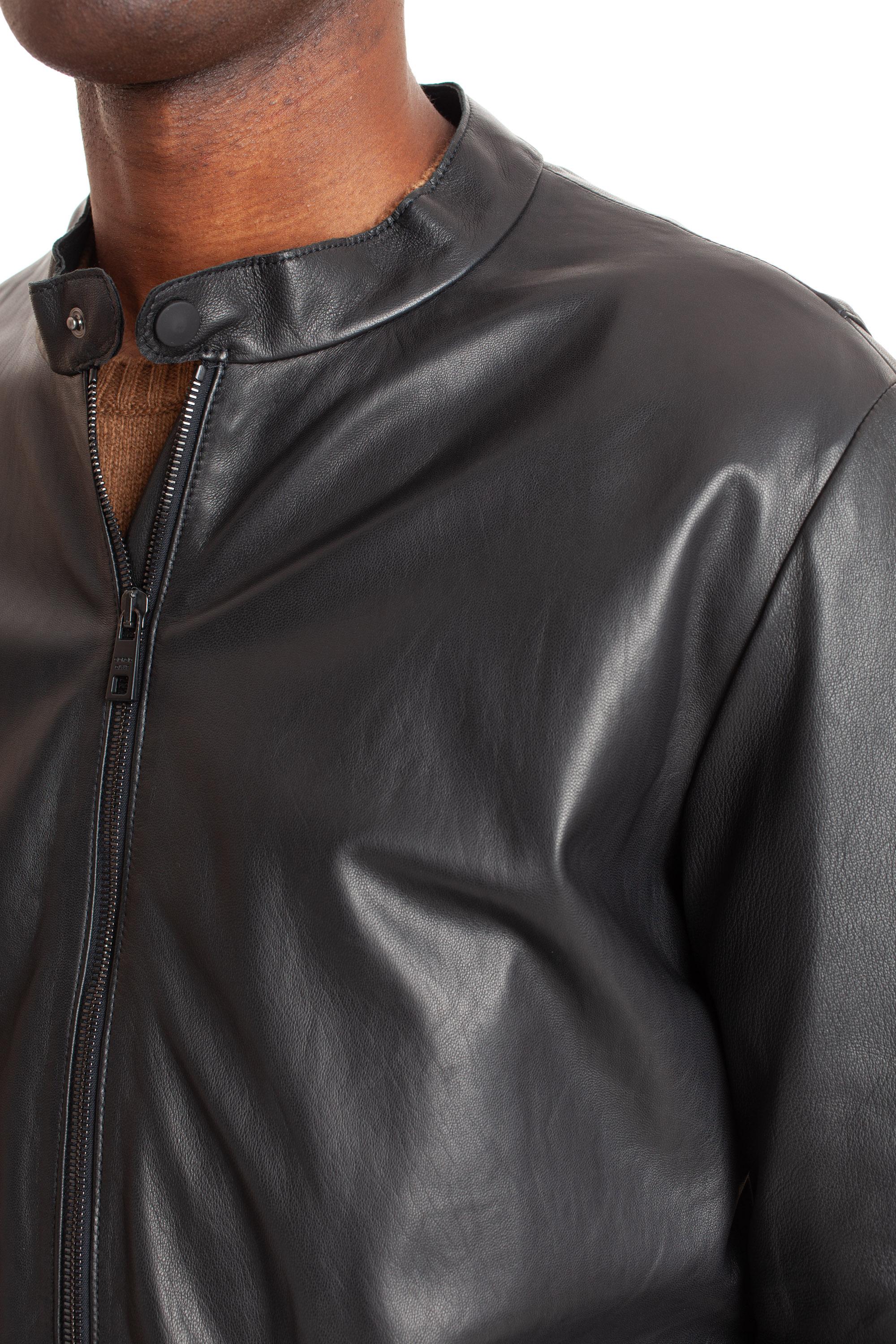 Biker in agnello nappa plonge' GU23S9208NAPS NERO Giorgio Brato