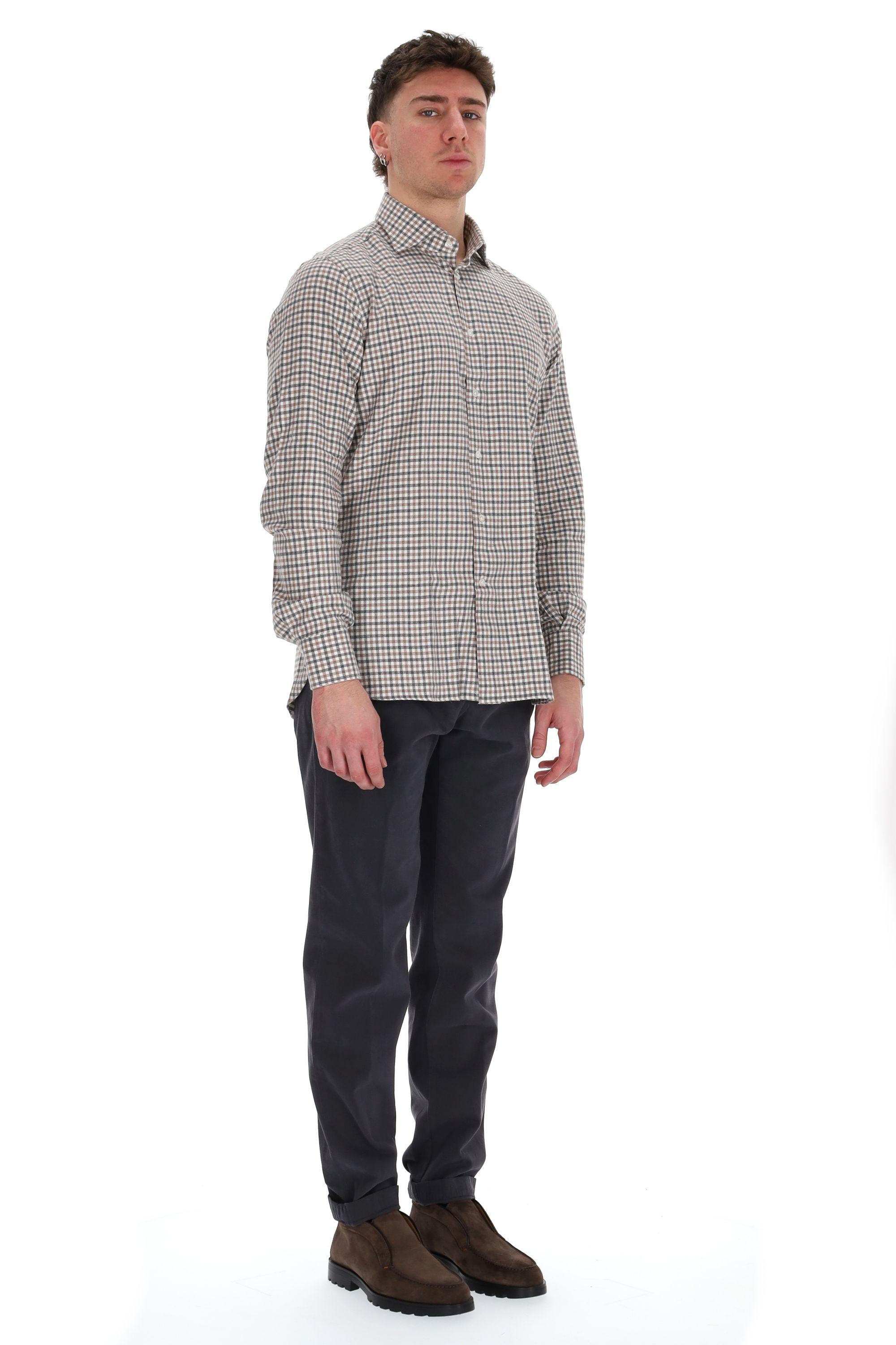 Borriello Camicia sartoriale in flanella vichy 17039/2 1