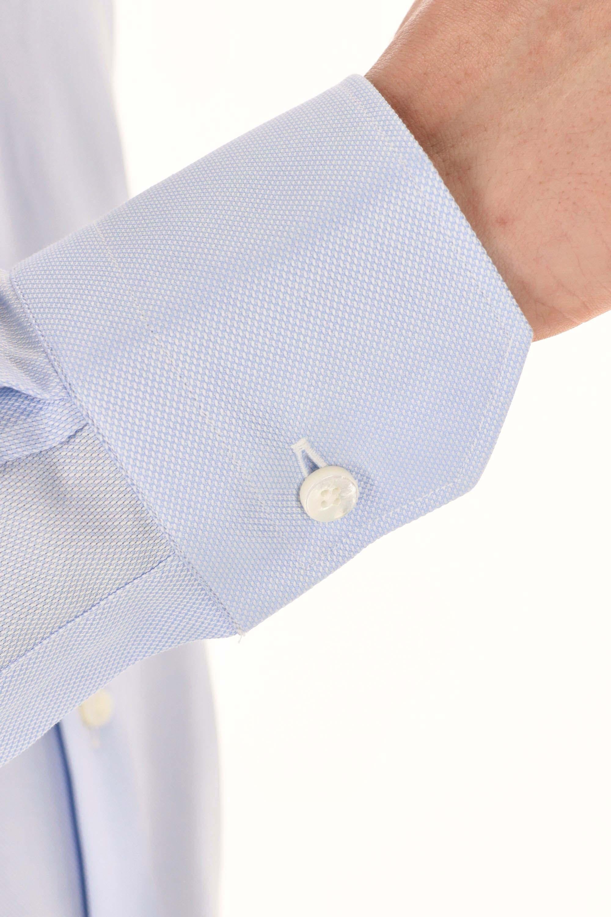 Zegna Camicia tramata in cotone Trofeo 903902A9 9MS0BA AZZ
