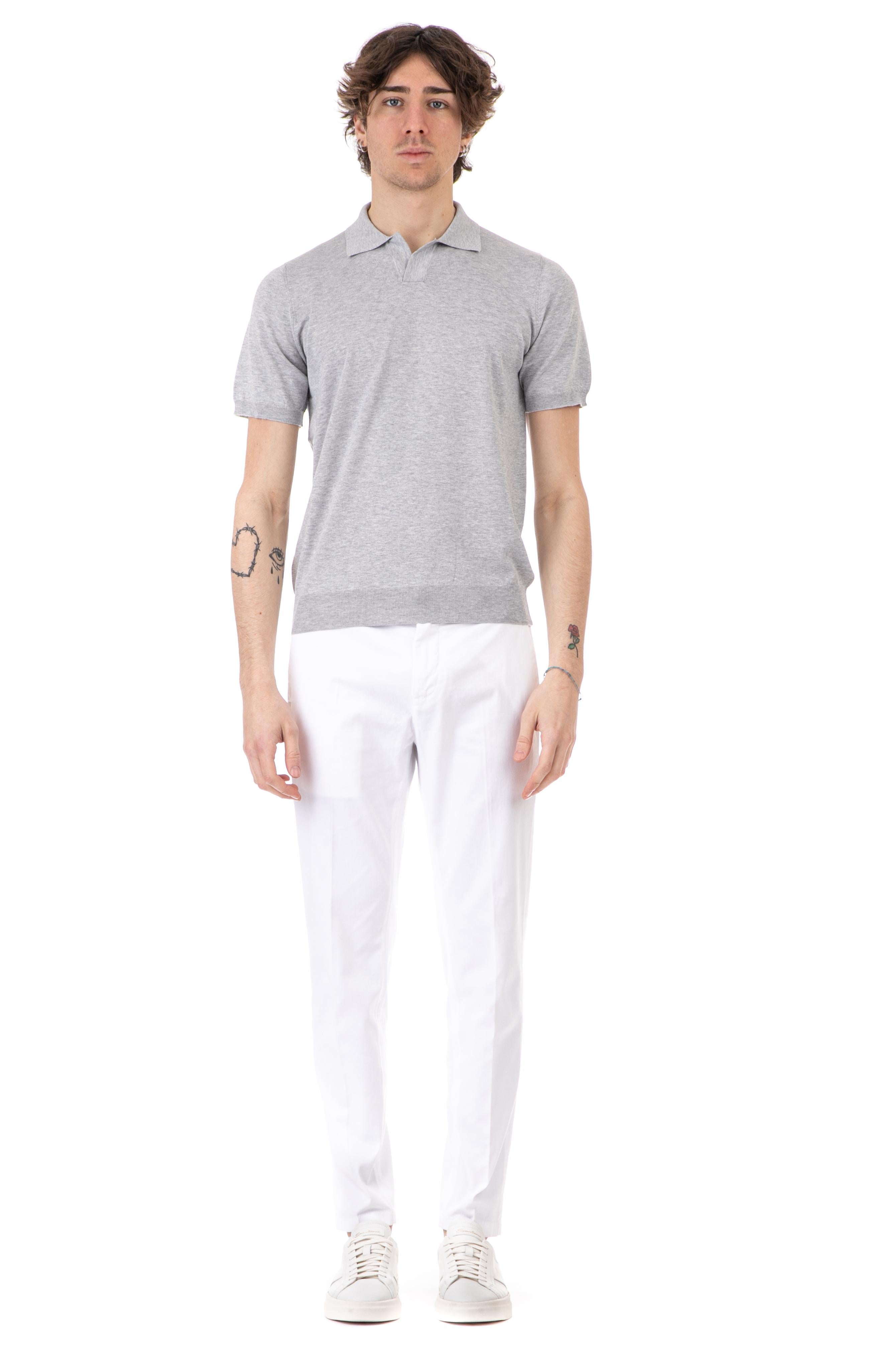 Polo open collar in cotone-seta CTS24810 CX002 Il Setaccio