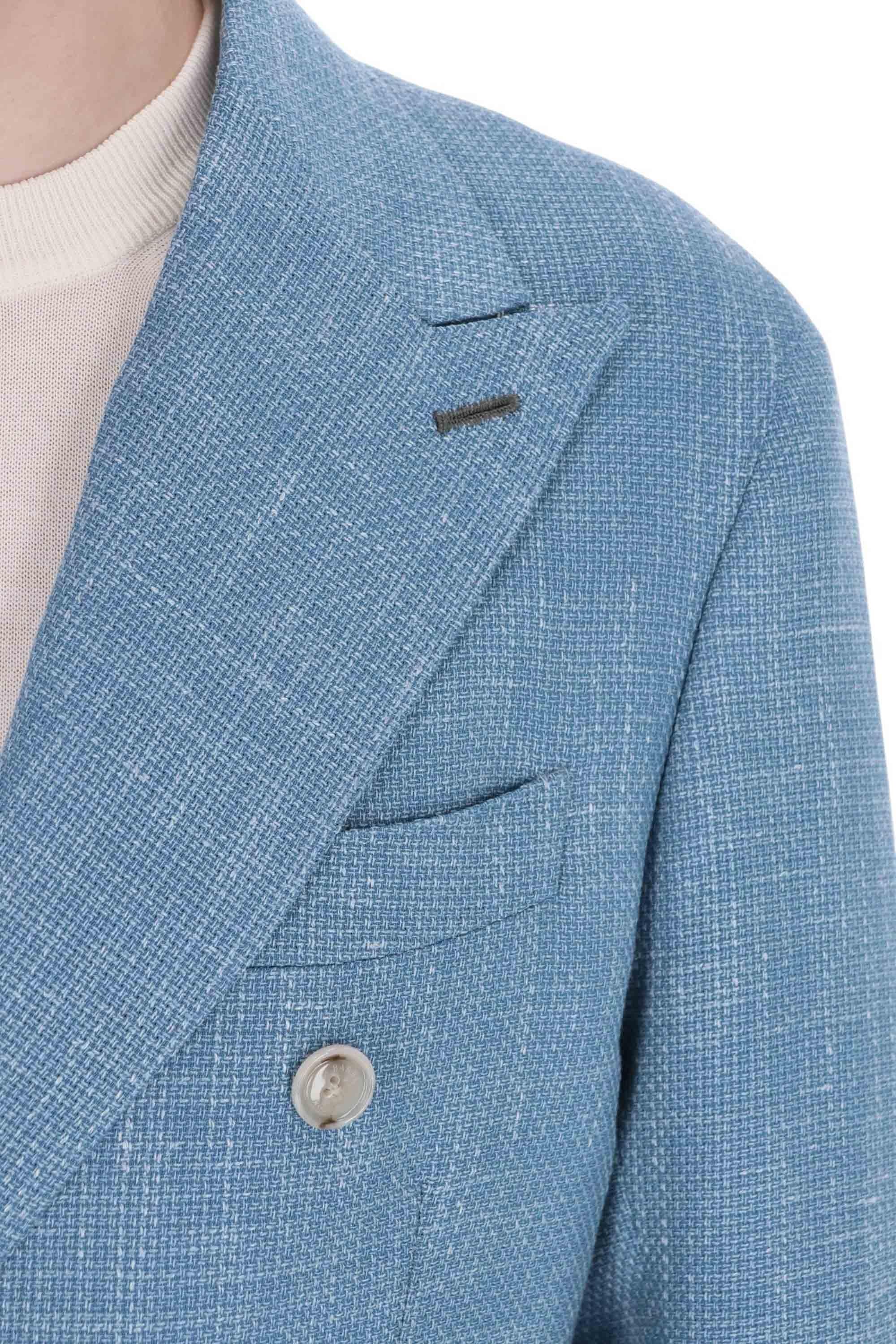 Barba Giacca doppiopetto sartoriale tramata in lana-seta-lino DP 53004 0086