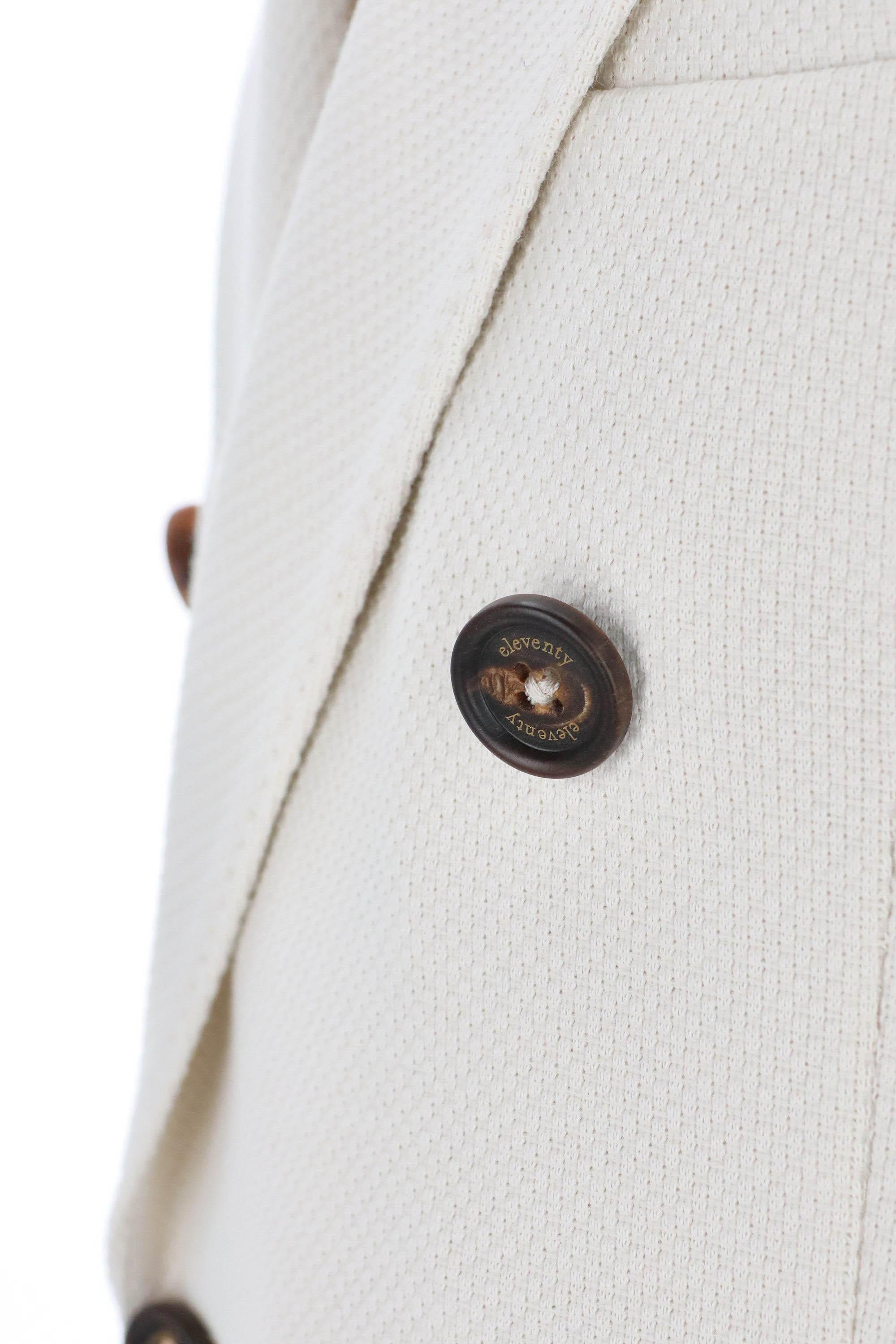 Giacca tramata doppiopetto in cotone comfort K70GIAA06 TES0K009 02 Eleventy