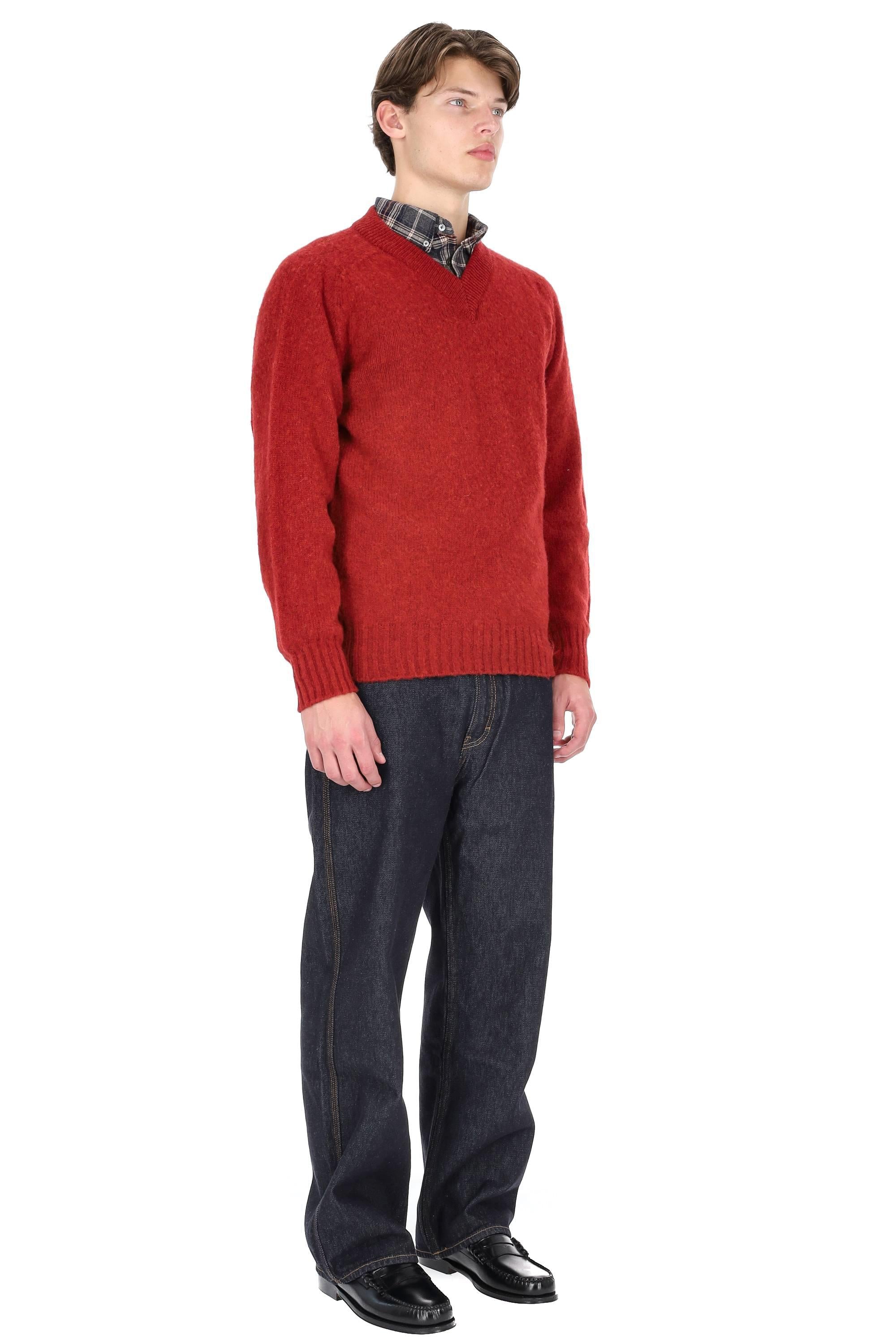 Howlin' Maglia scollo V in lana shetland boxy fit FUTURE MEMORIES MAGMA
