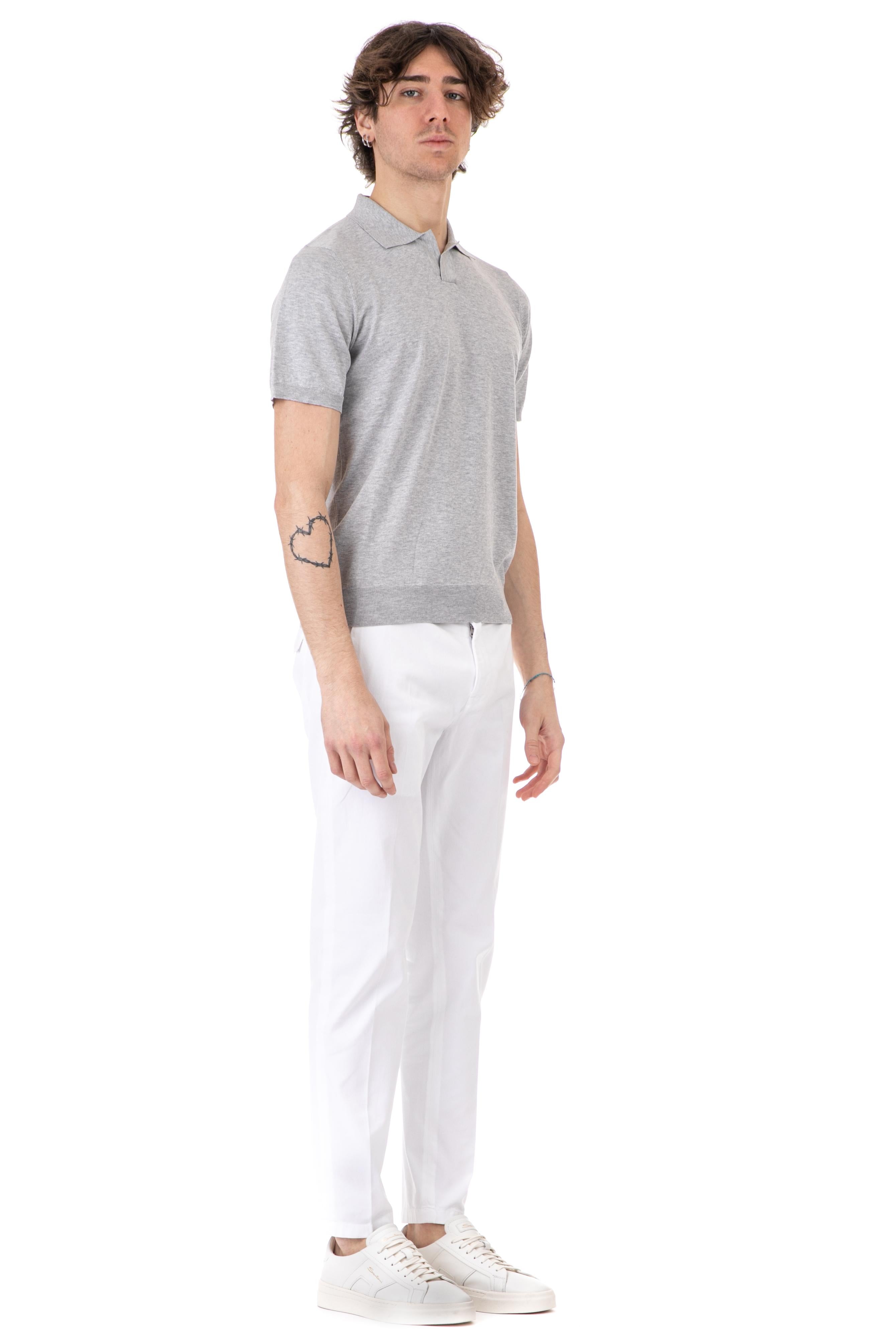 Polo open collar in cotone-seta CTS24810 CX002 Il Setaccio