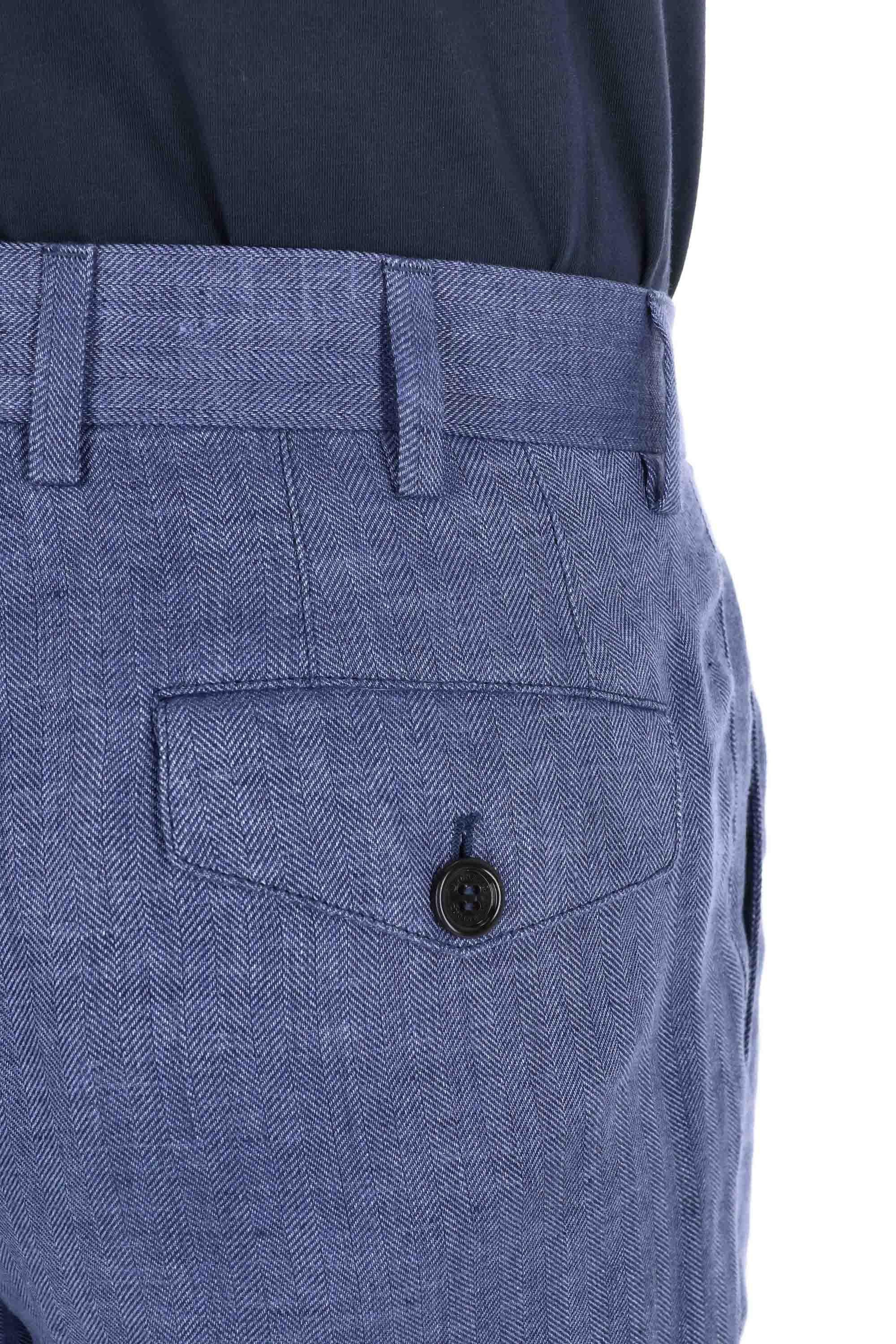 Pantalone in puro lino fantasia resca MH454E1920 C153 Brunello Cucinelli