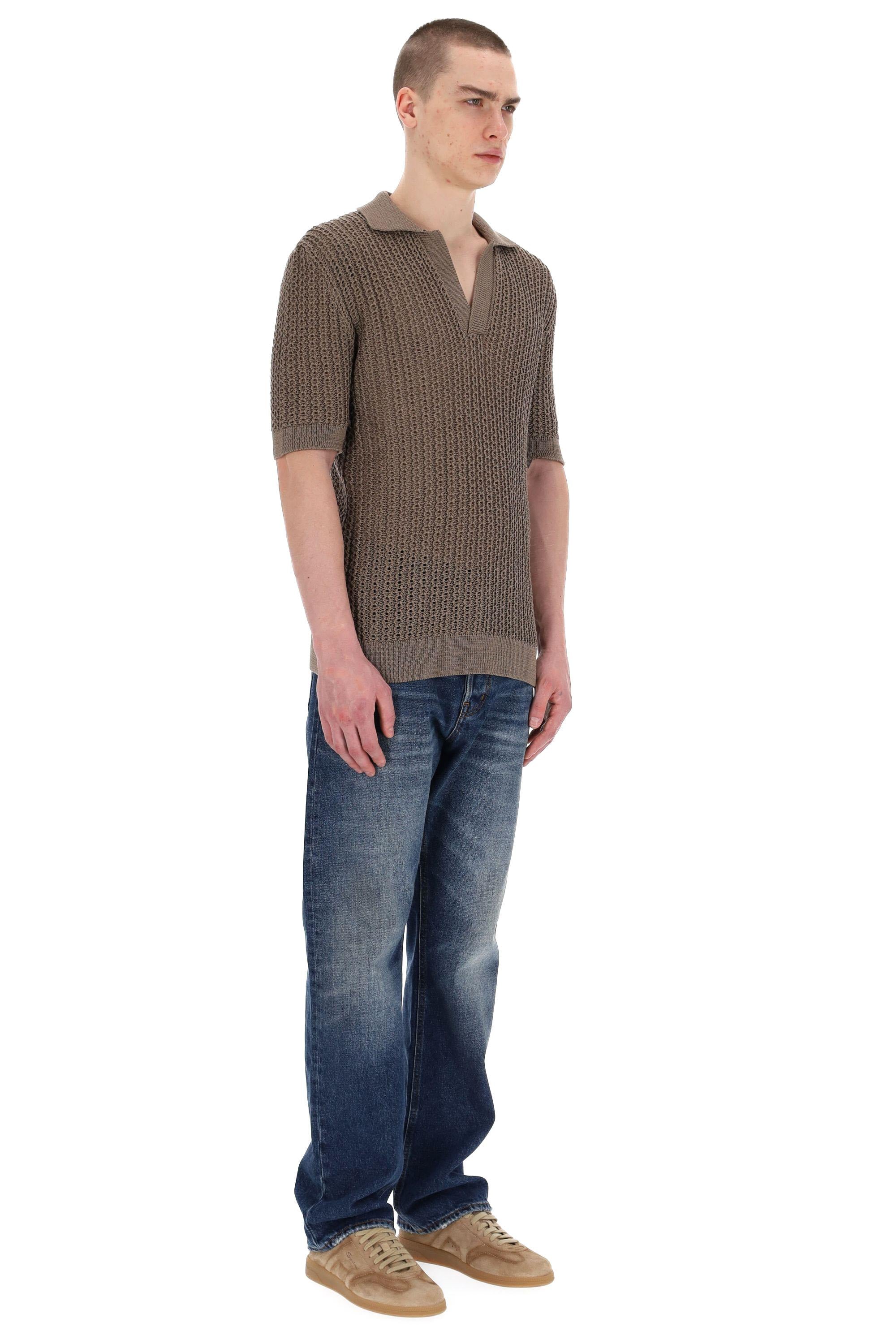 Tagliatore Polo tramata in cotone open collar ASCHER-PWE25-02/2 TAUPE