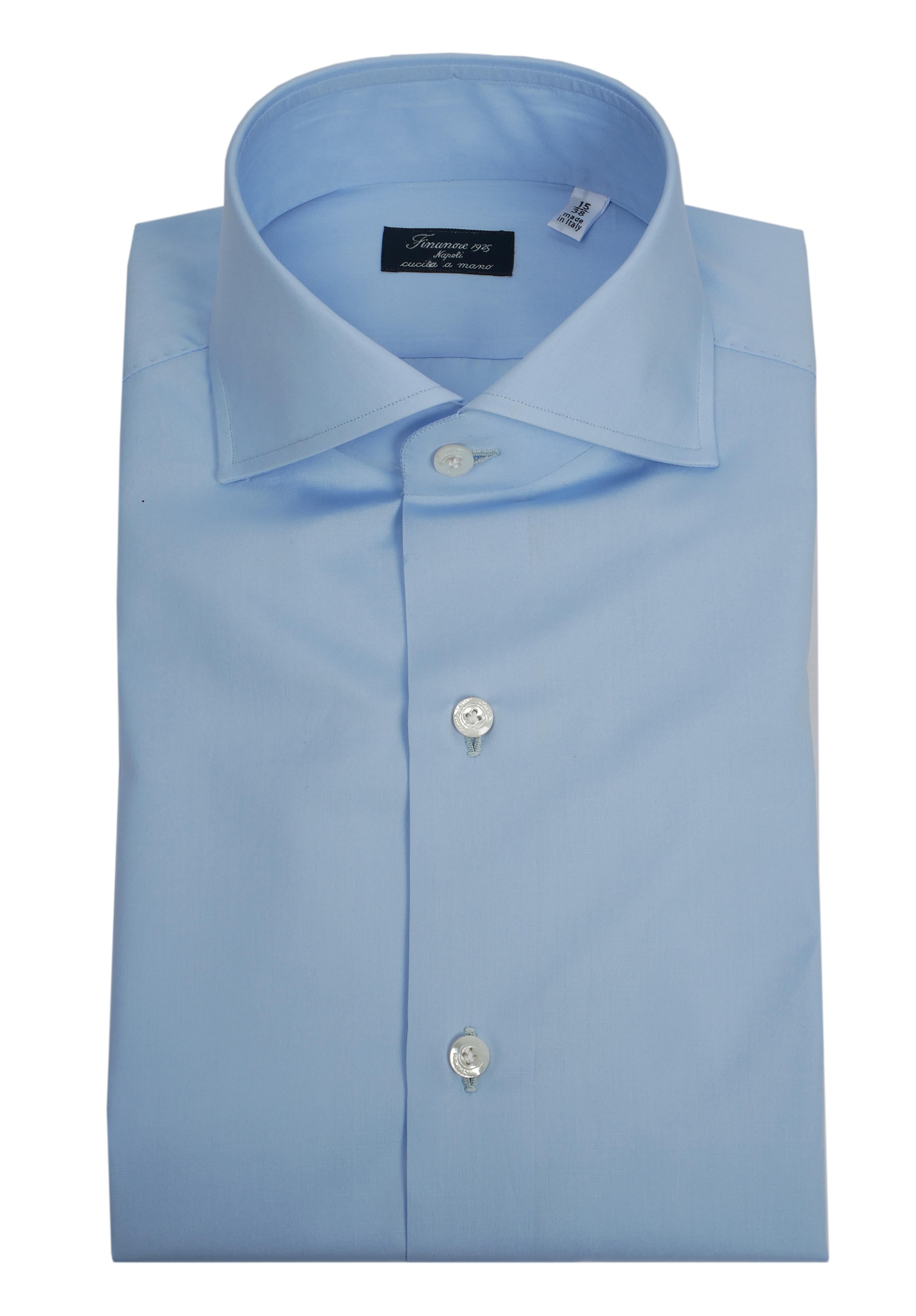 Finamore Camicia sartoriale in cotone popeline doppio ritorto linea napoli N-14001-C0147/2-EDUARDO 4