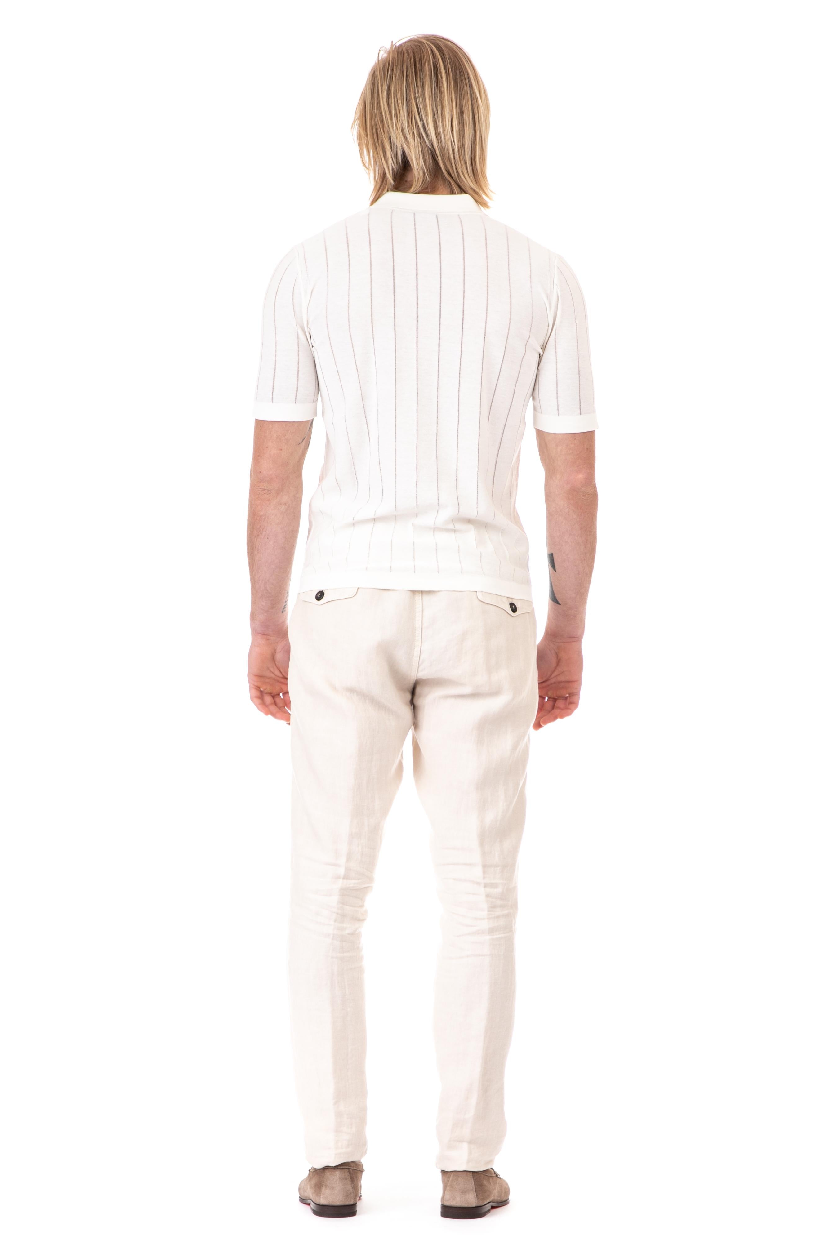 Eleventy Polo mezza zip in cotone extrafine G76MAGG39 MAG0G021 01