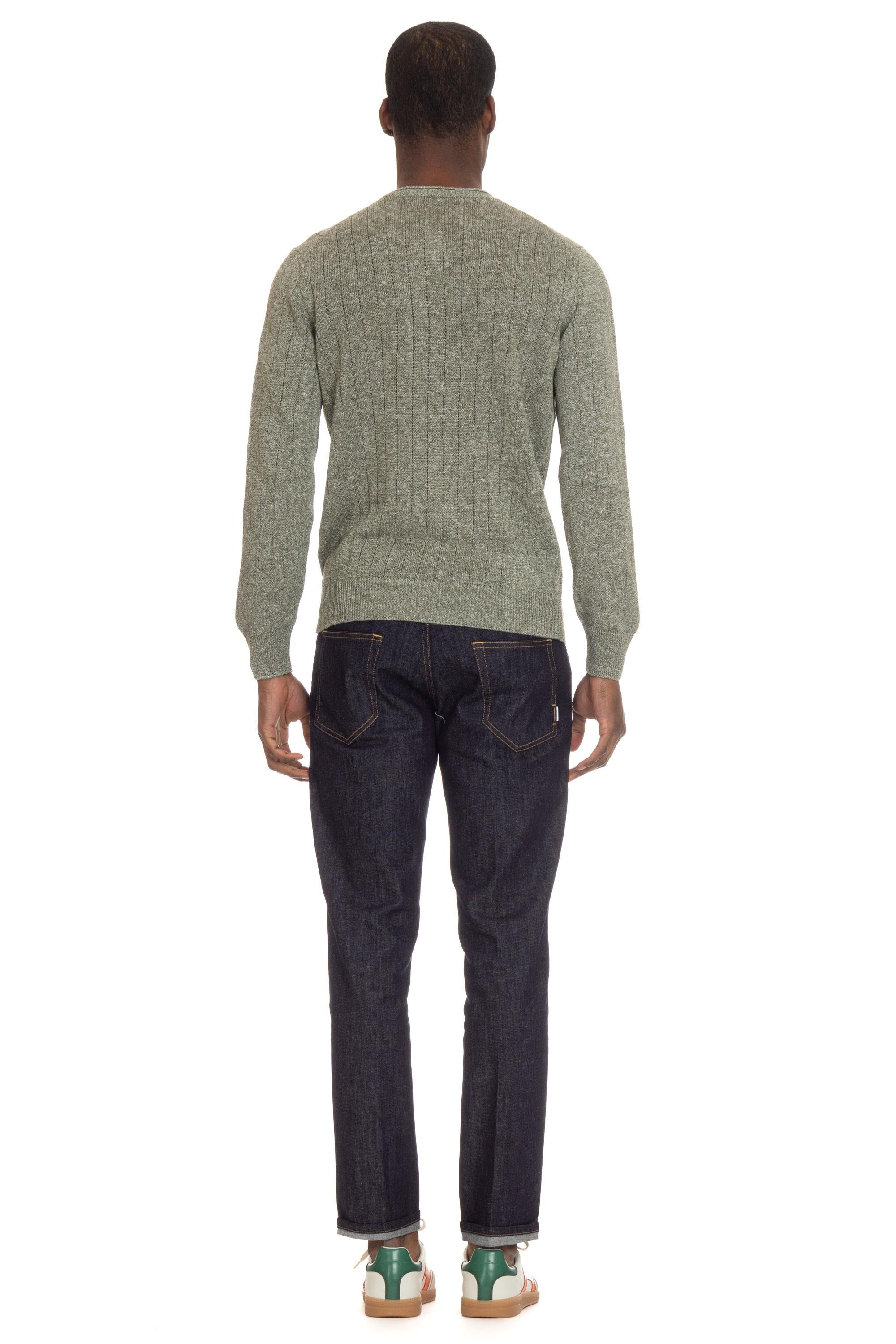 Maglia in lino-cotone melange con rollino 23190 18634 460 Gran Sasso