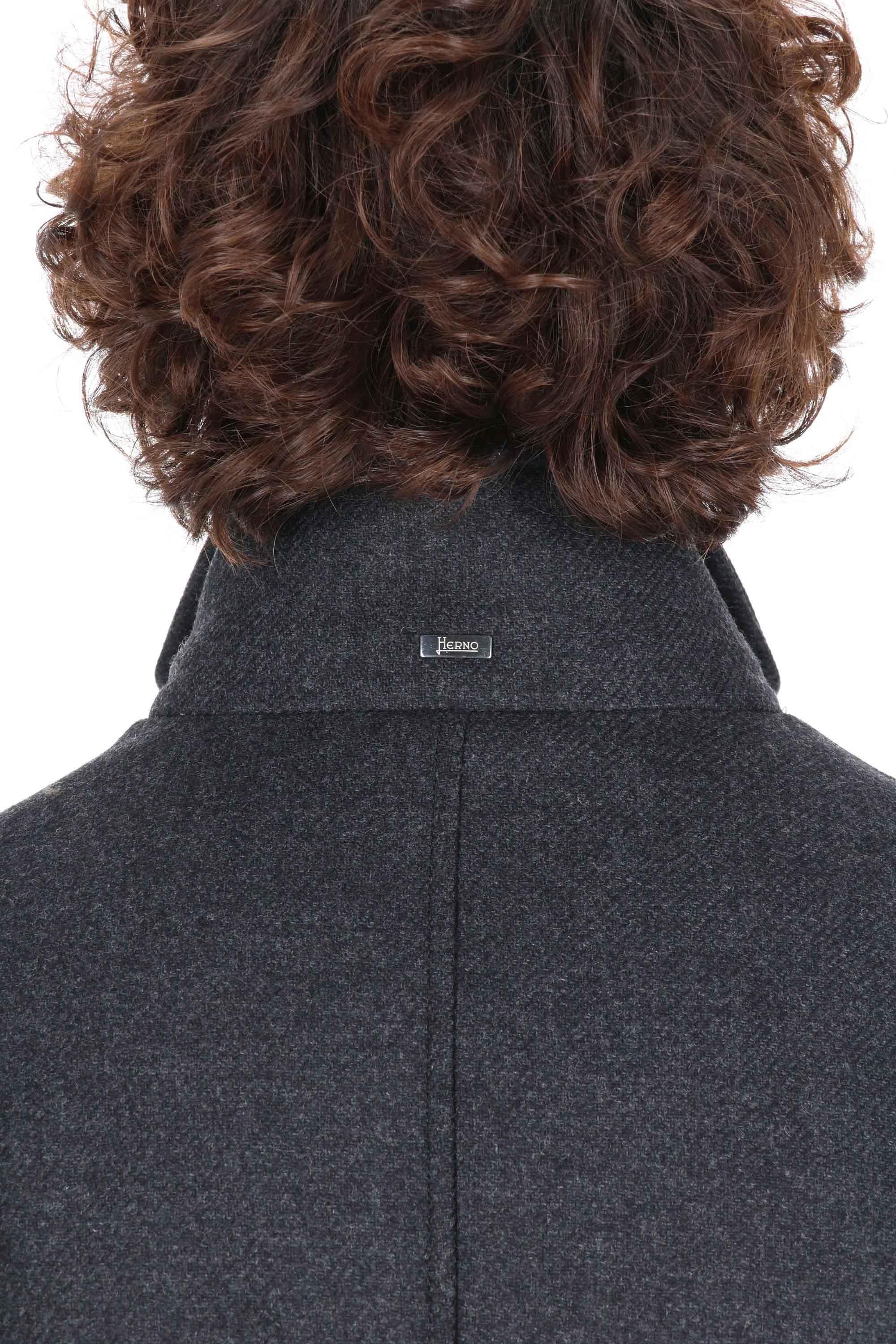 Herno Cappotto in lana con collo in eco-pelliccia CA000214U 9490