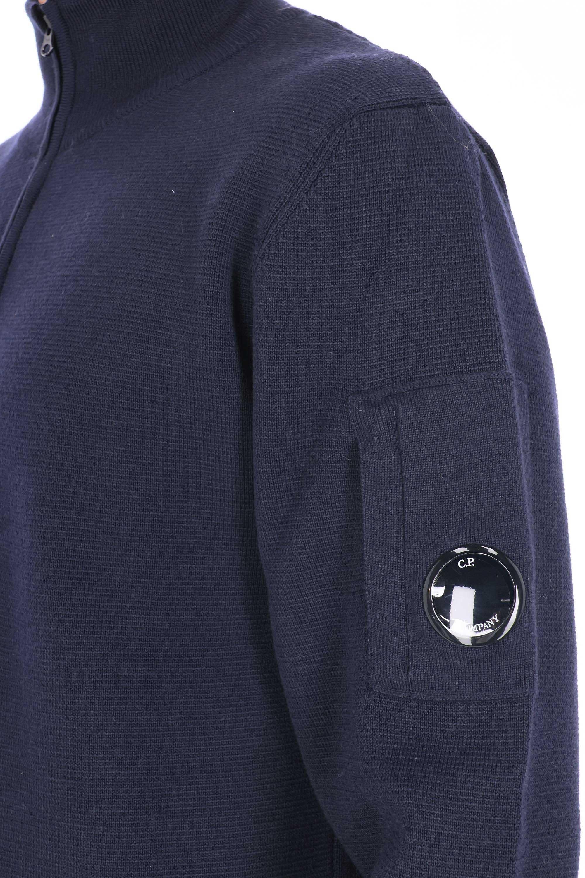 CP Company Maglia mezza zip in lana re-wool MKN201A00-6595A 888