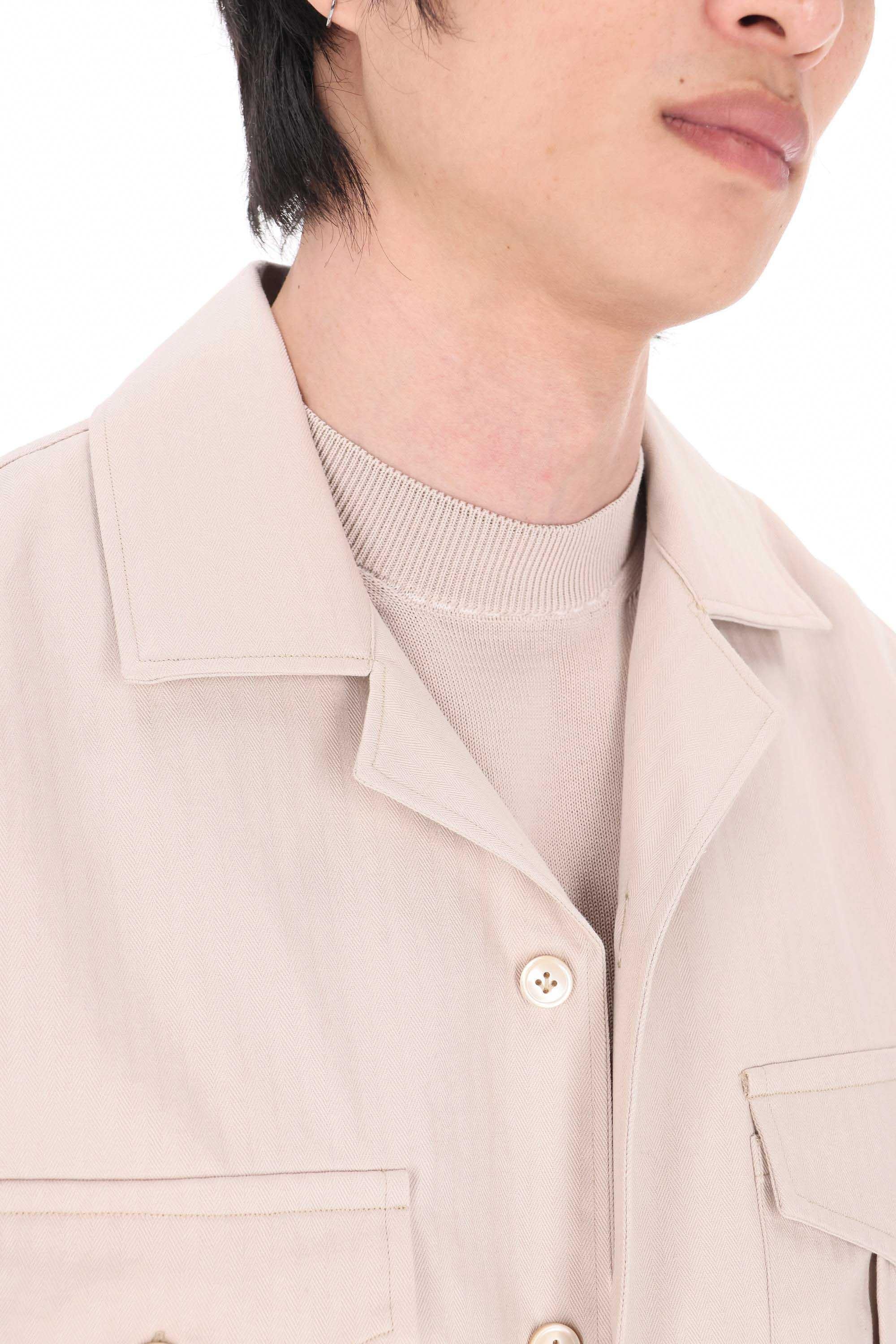 Eleventy Camicia-overshirt in cotone fantasia spina di pesce M75CAMM04 TES0M140 02