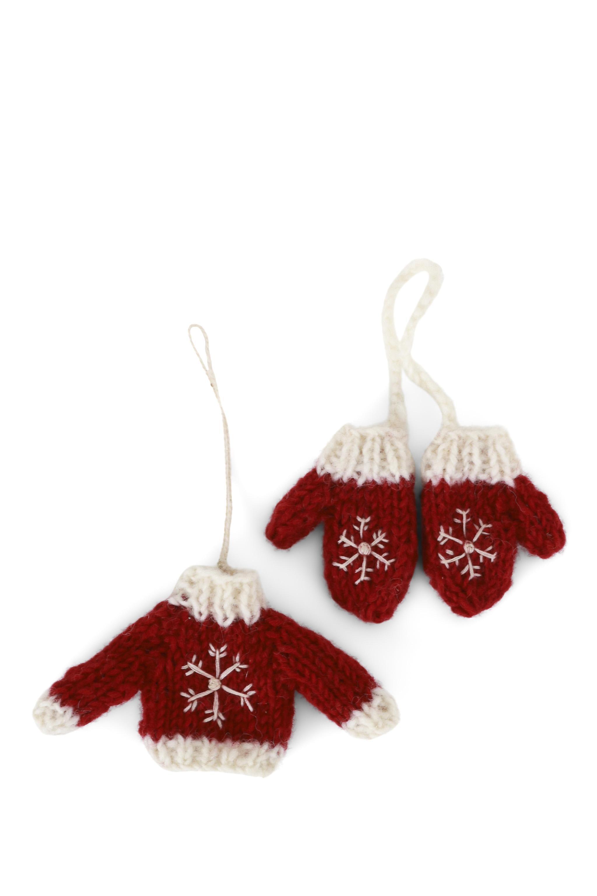 Gry&Sif Decorazione da appendere maglioncino e guanti fatti a maglia 10825 NN