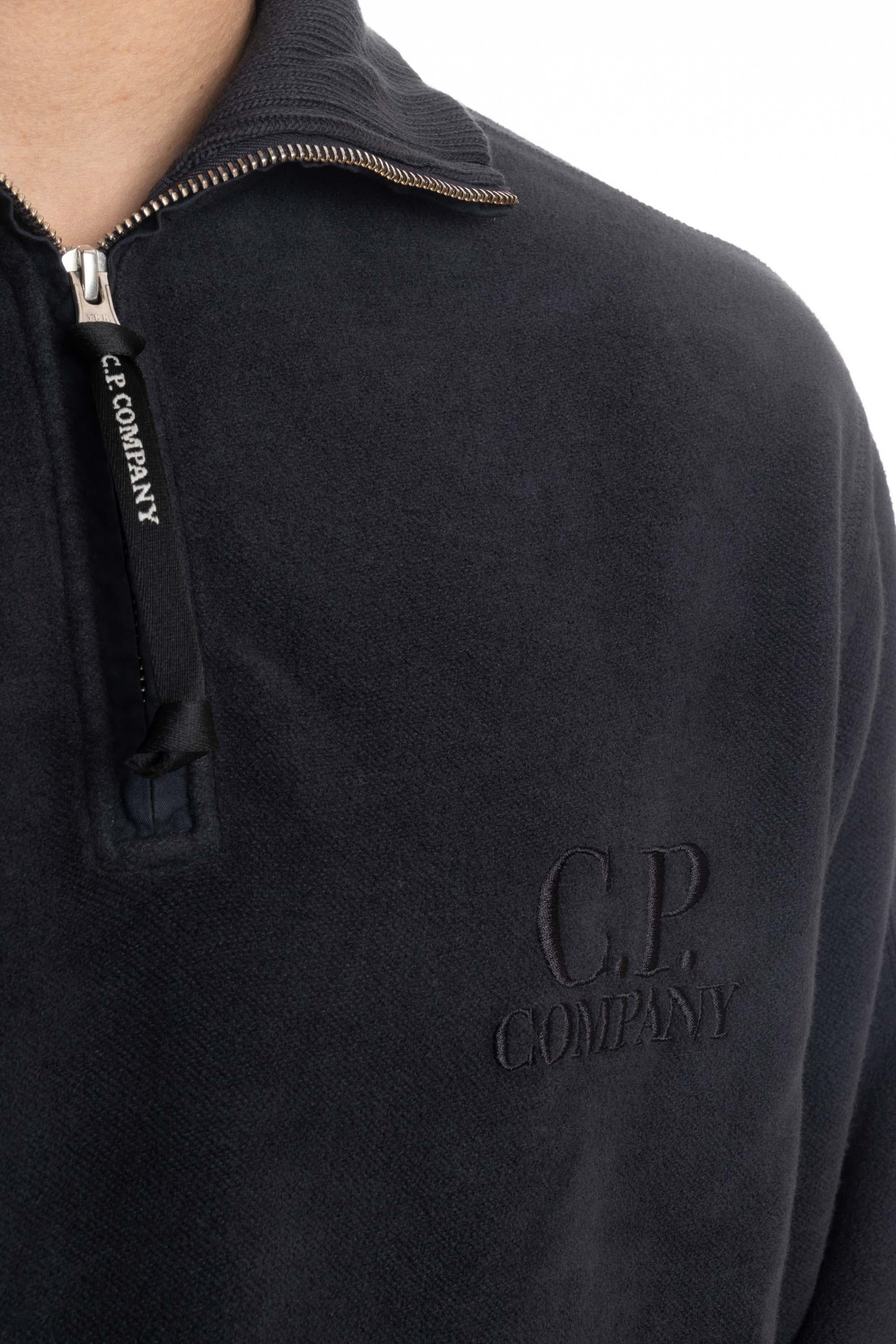 Felpa mezza zip in cotone brushed CMSS275A 006614G/2 995 CP Company