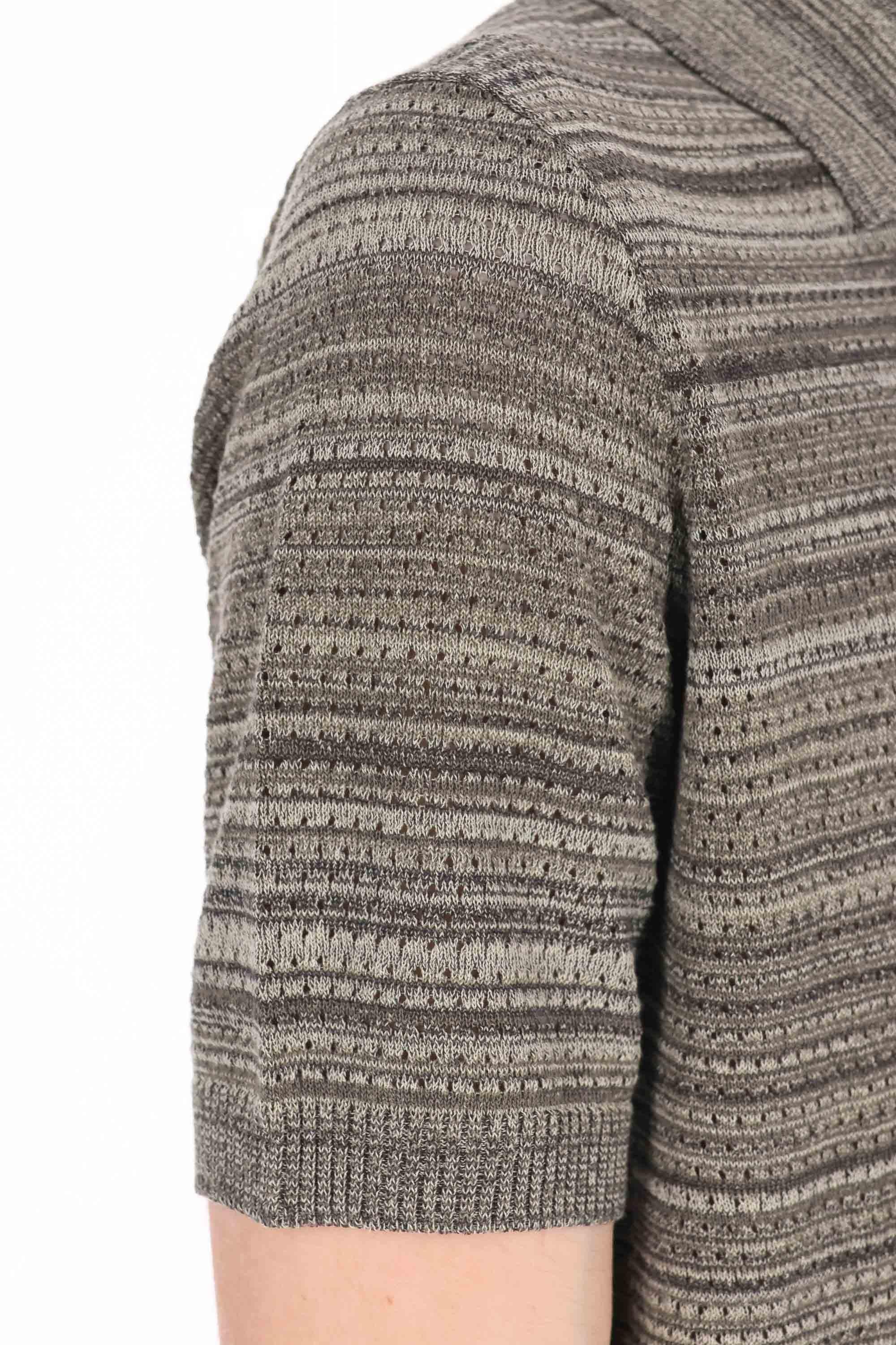 Roberto Collina Polo in cotone righe orizzontali e micro fori MYA12224 24