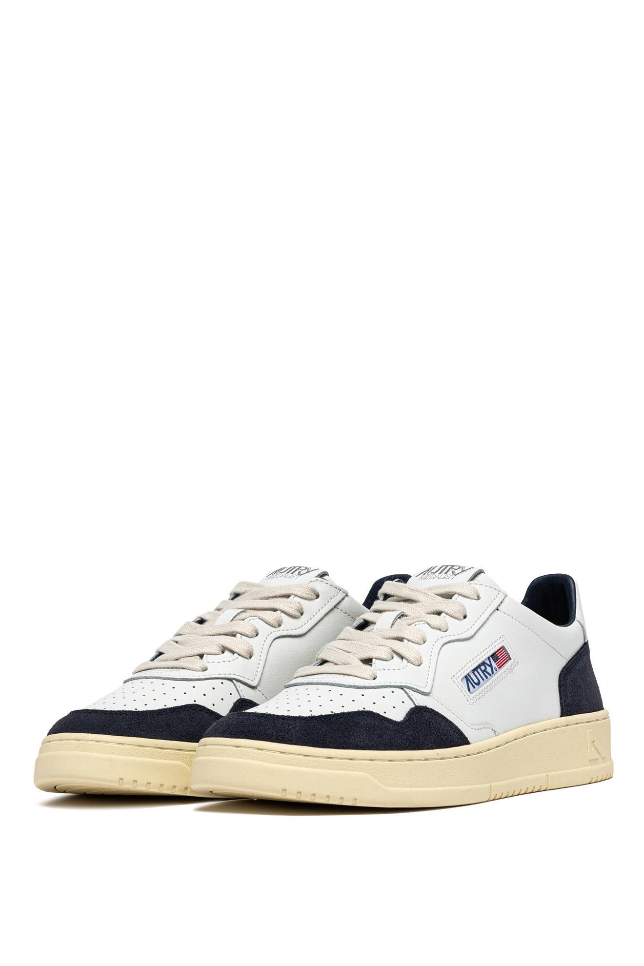 Autry Sneaker Medalist in pelle supersoft e camoscio AULM FT07 WHT/OCEAN