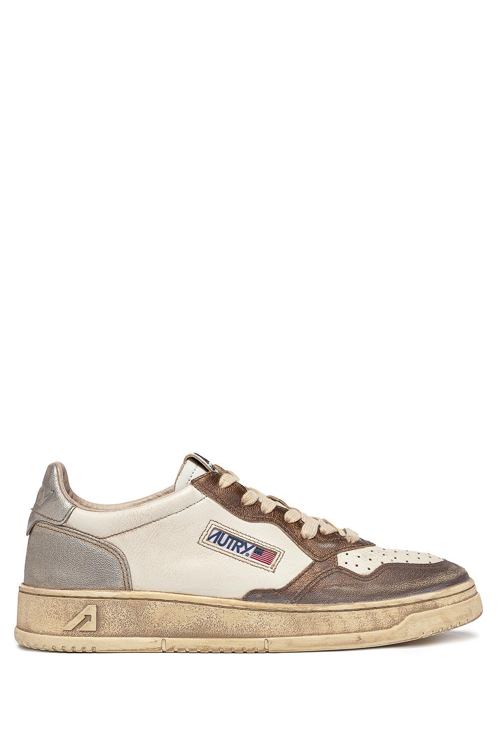 Autry Sneaker donna SuperVintage in pelle anticata AVLW MT08 CHOCO/SILV