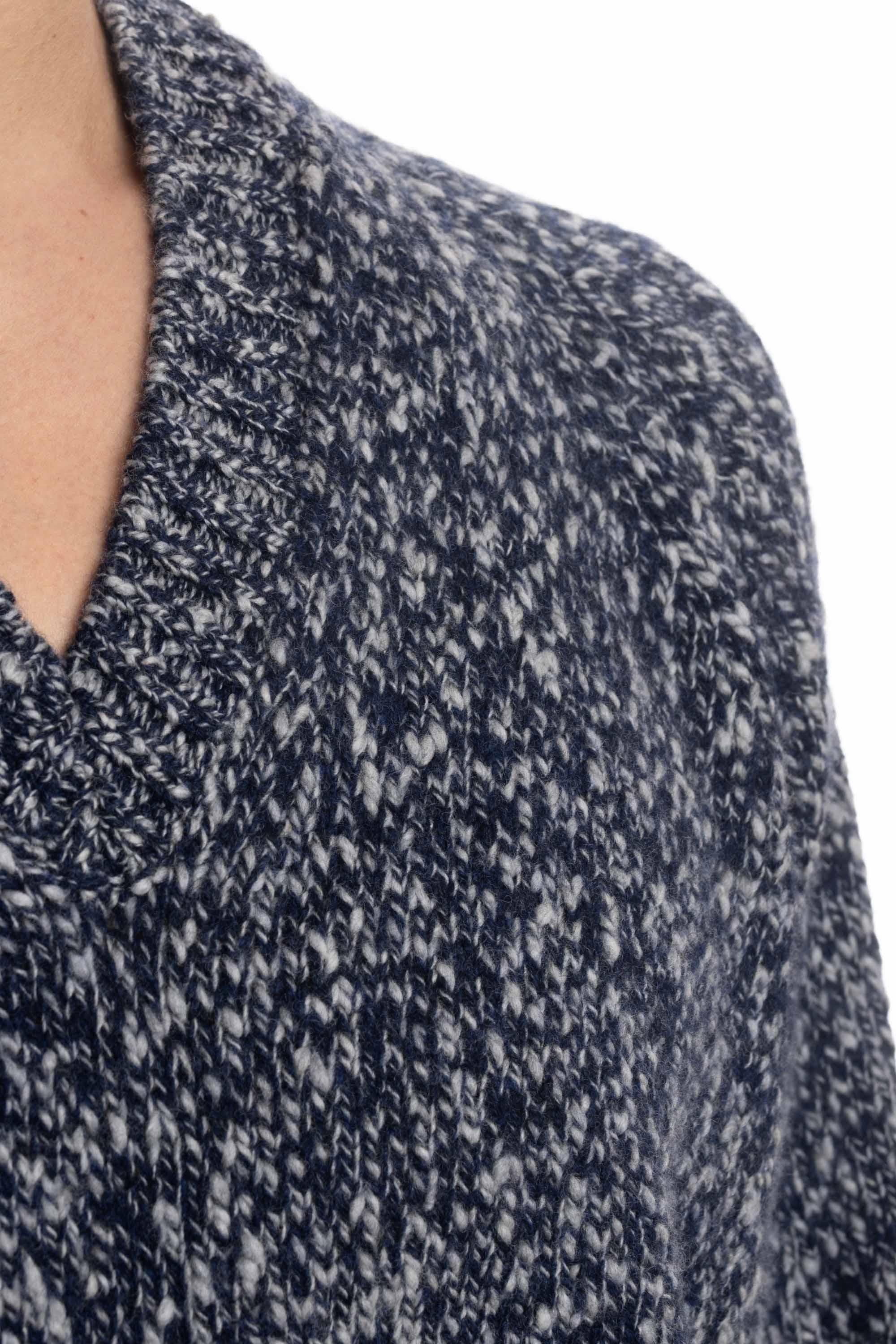 Maglia scollo V in lana mouliné D5W481MR M790 Drumohr