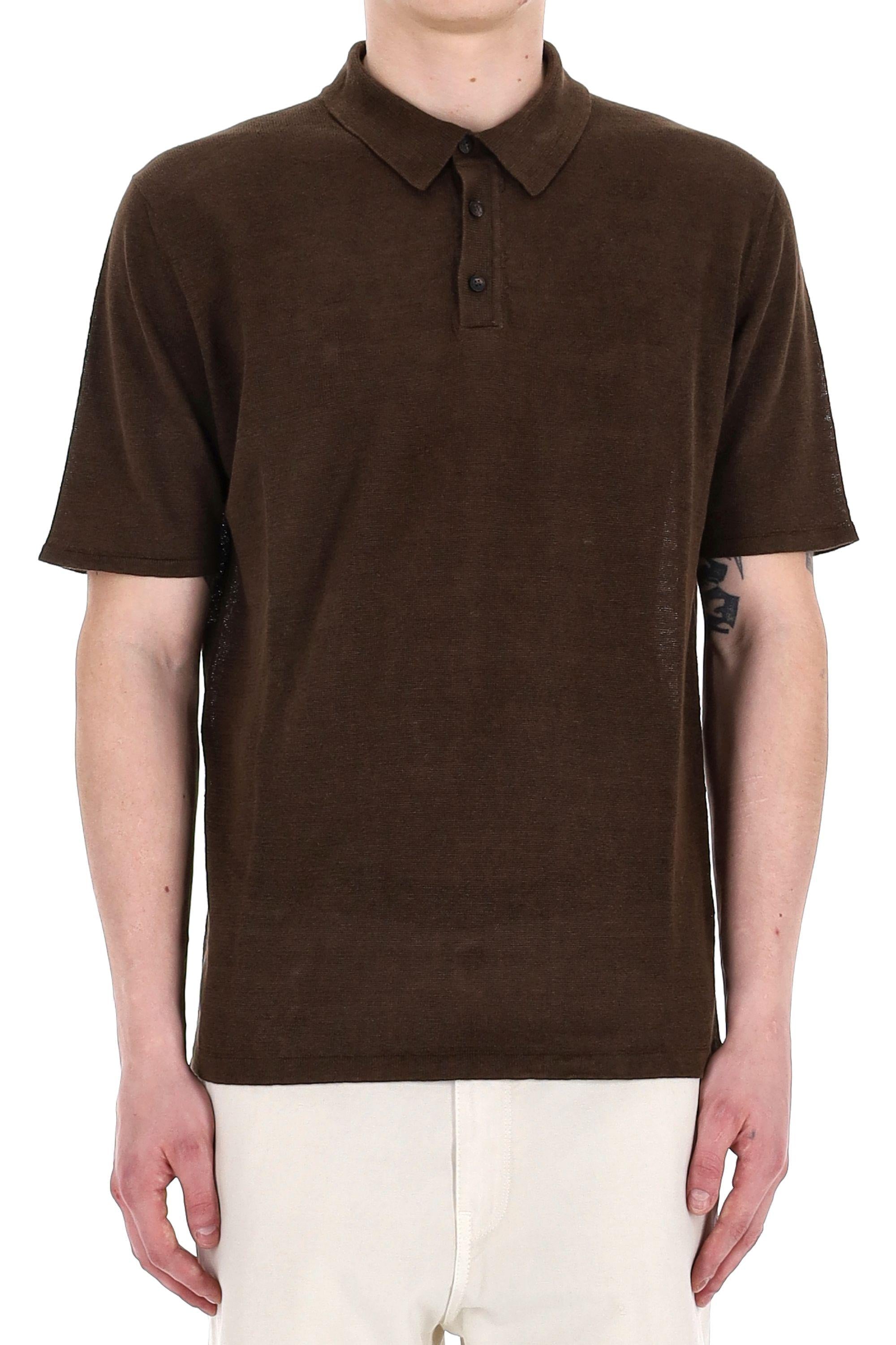 Roberto Collina Polo manica corta in lino RB20024 RB2008