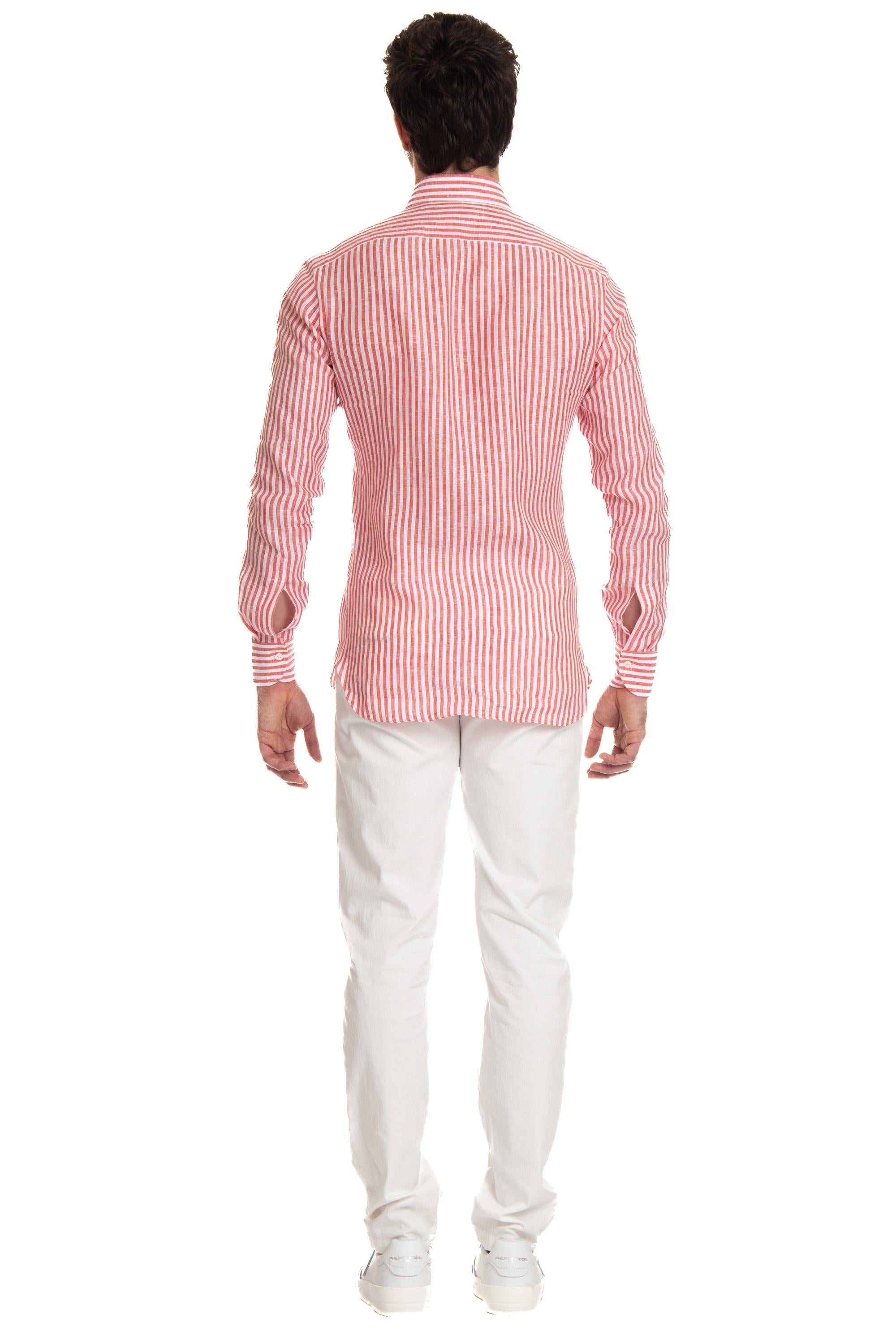Camicia sartoriale in lino rigata 18052/2 9 Borriello