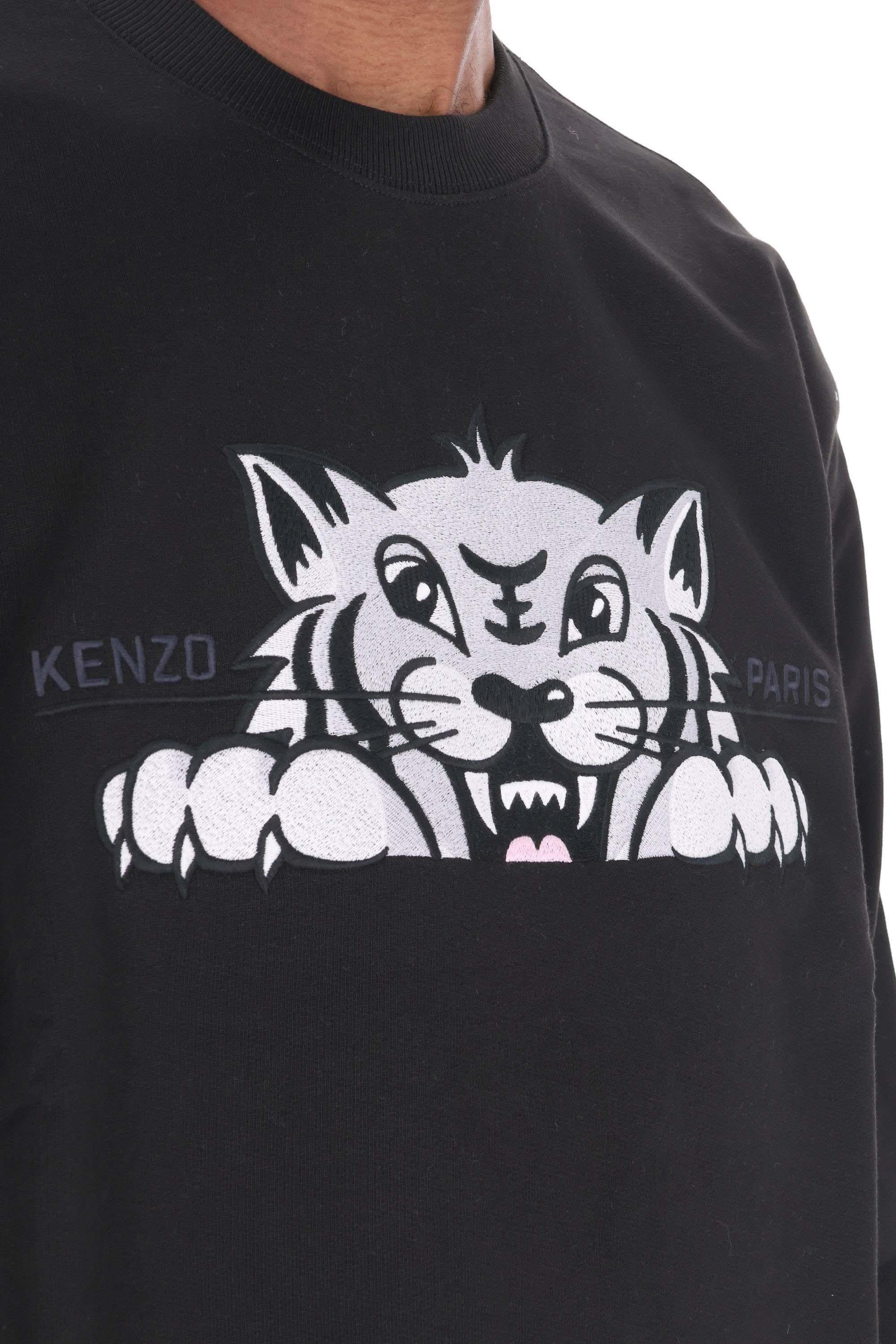 Felpa girocollo in cotone Happy Tiger FF65SW2654MF 99J Kenzo