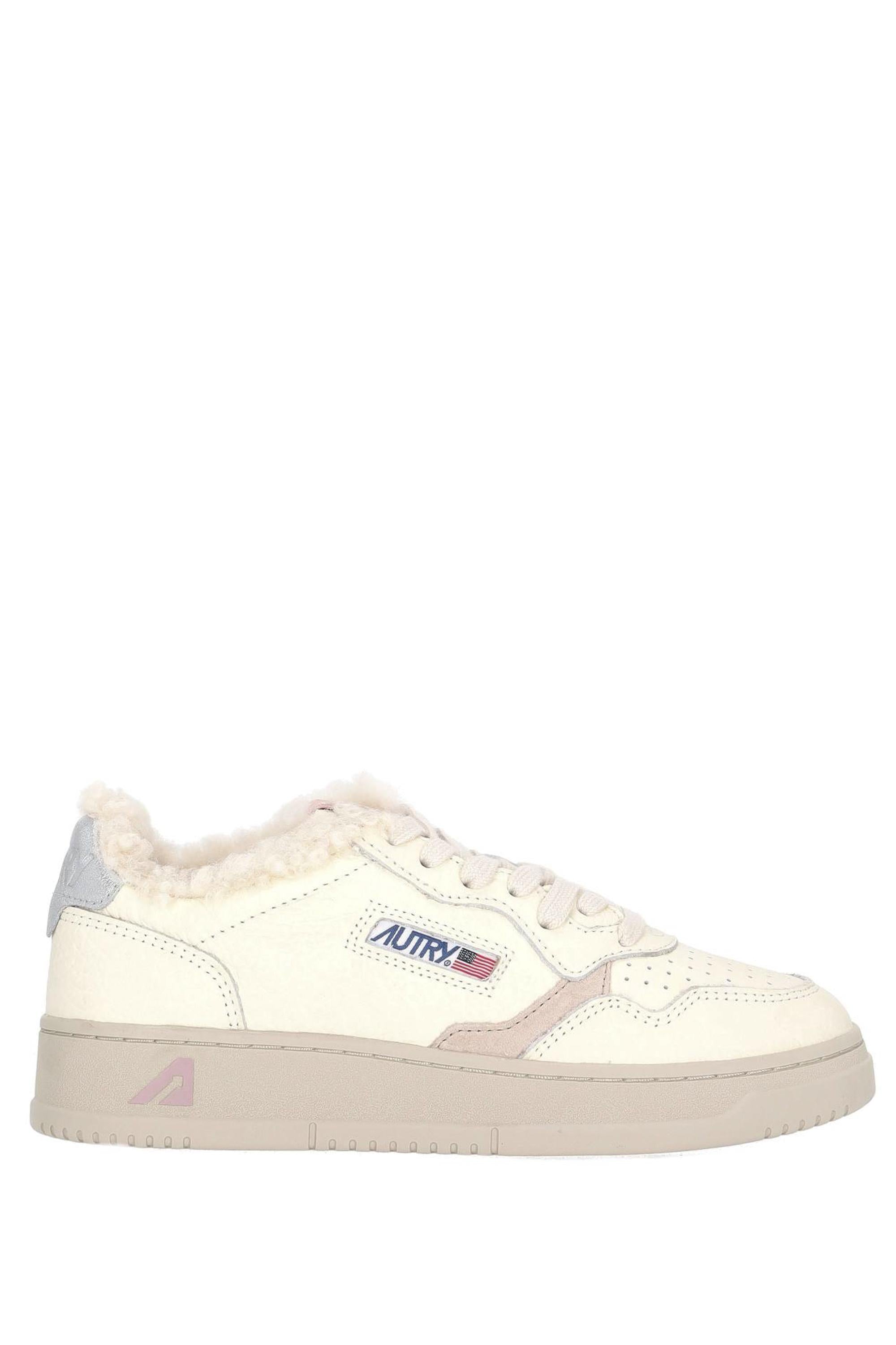 Autry Sneaker Medalist donna in pelle elephant interno orsetto AULW EX18 SLV/BK/PW/GR